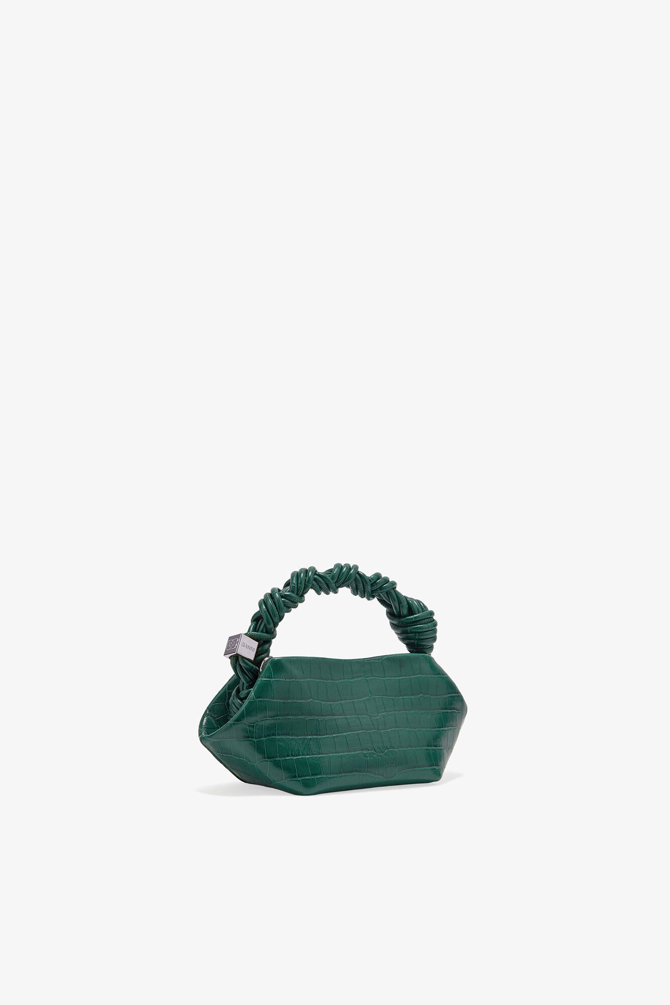 GANNI Green Croco Patent Mini Bou Bag - Pineneedle