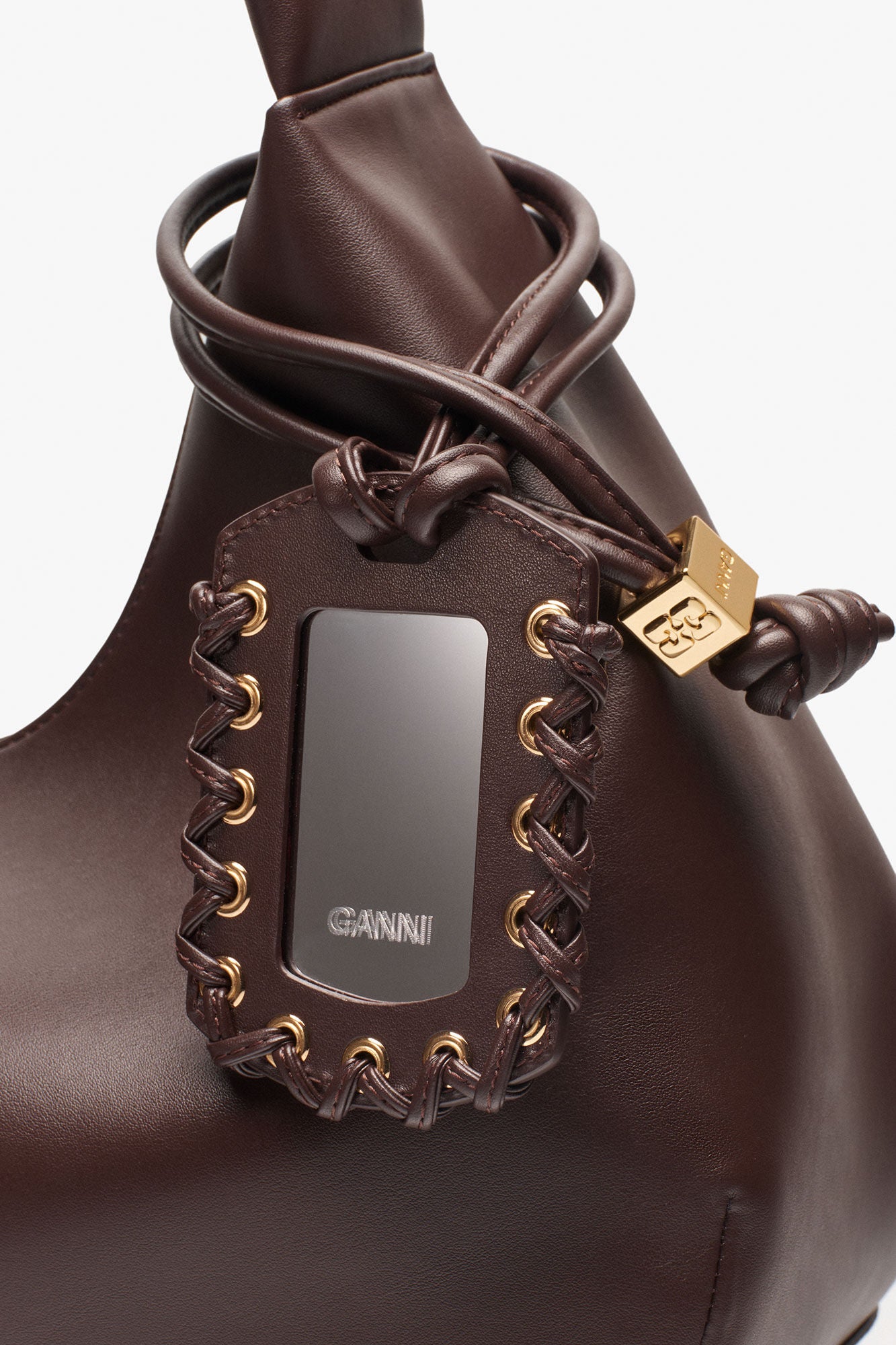 GANNI Medium Hobo Bag - Seal Brown