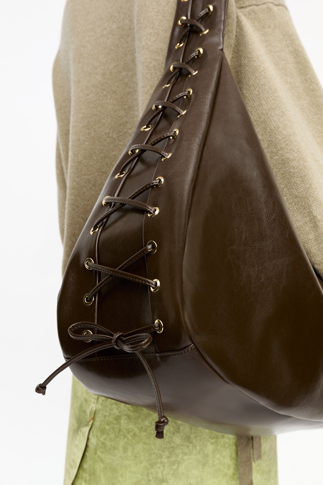 GANNI Dark-Olive Oleatex XXL Hobo Bag - Dark Olive