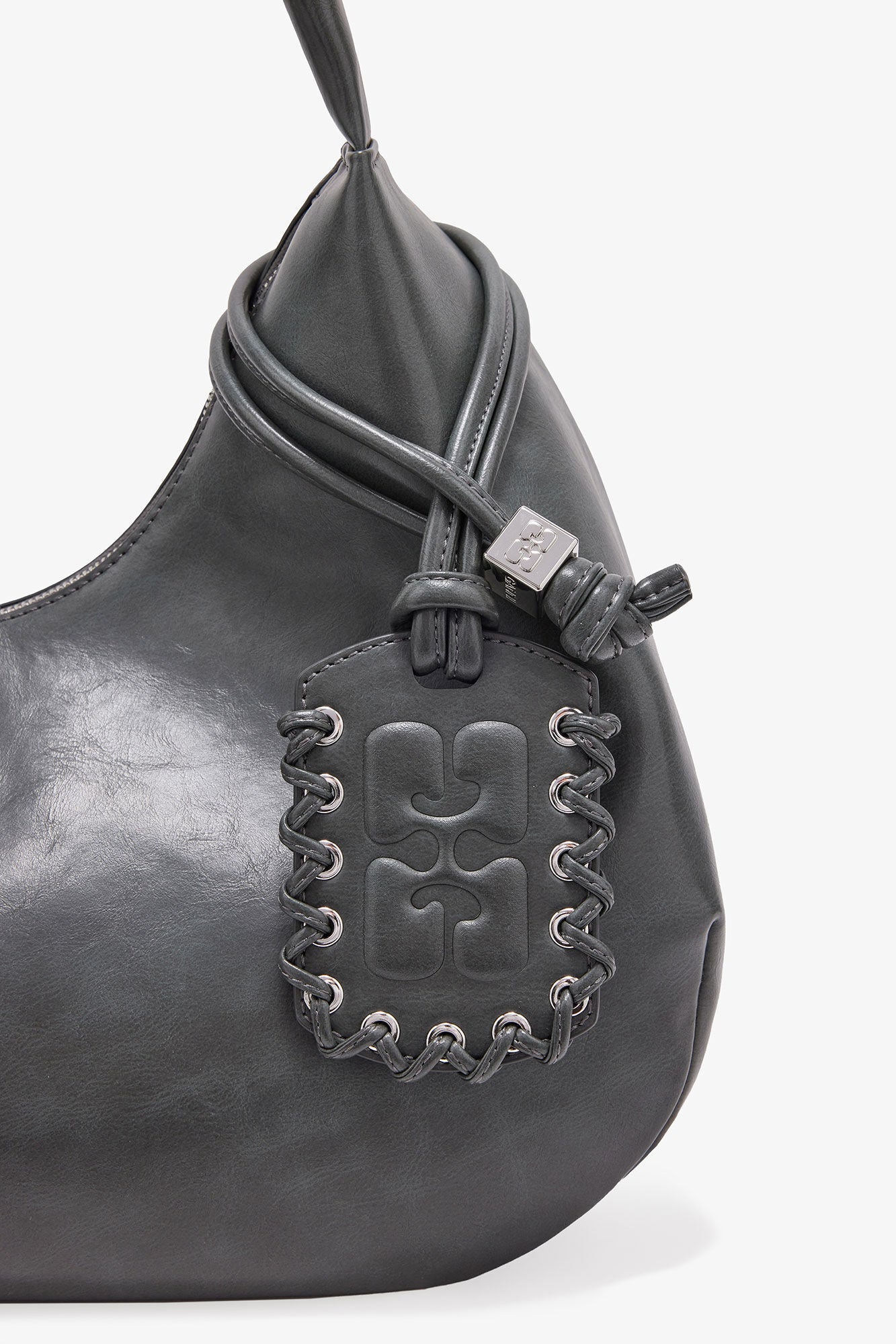 GANNI Medium Hobo Bag - Steal Grey