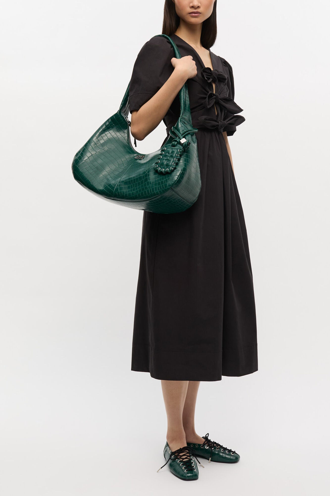 GANNI Medium Hobo Bag - Pineneedle