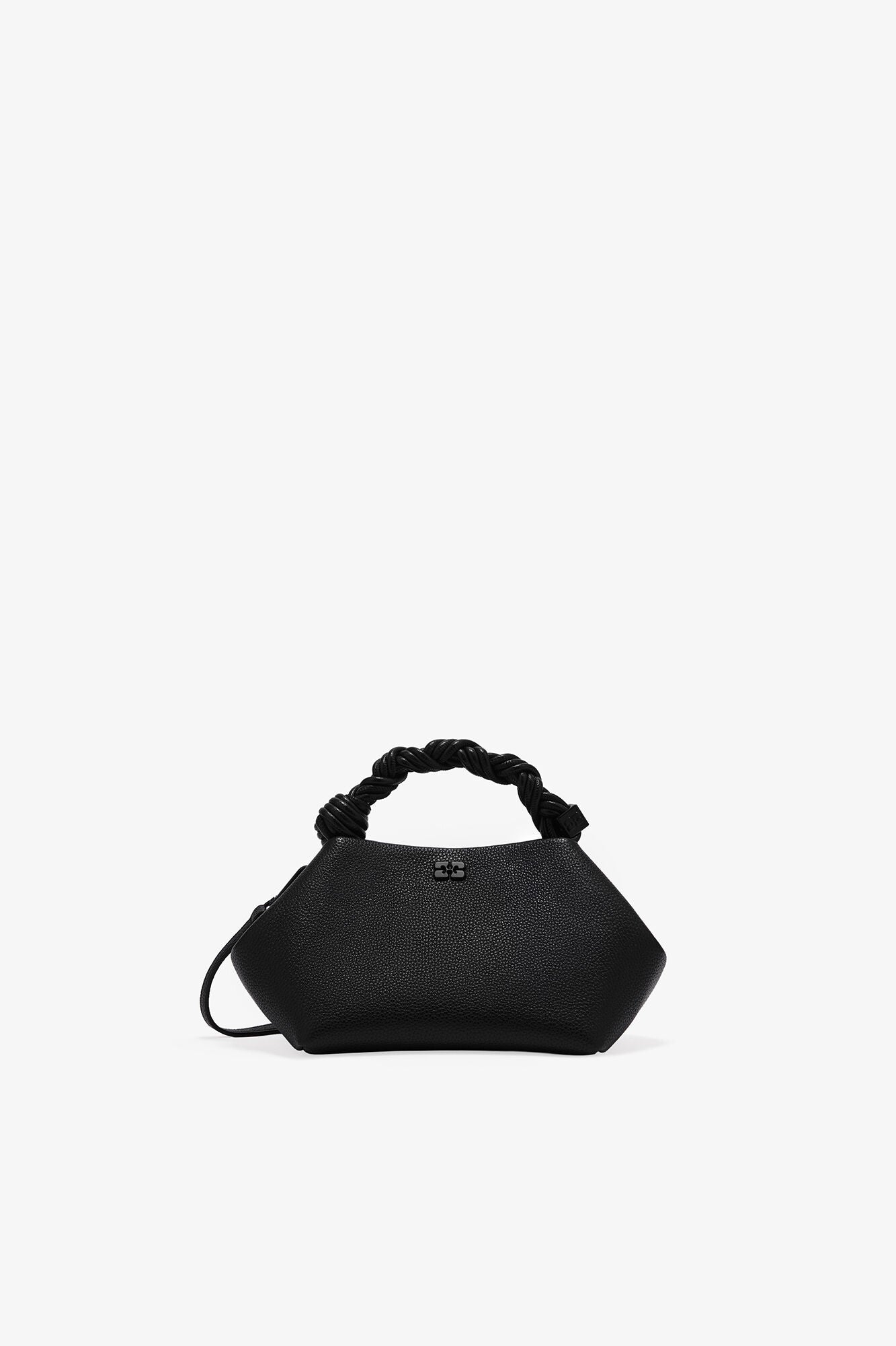 GANNI Black Grained Small Bou Bag - Black