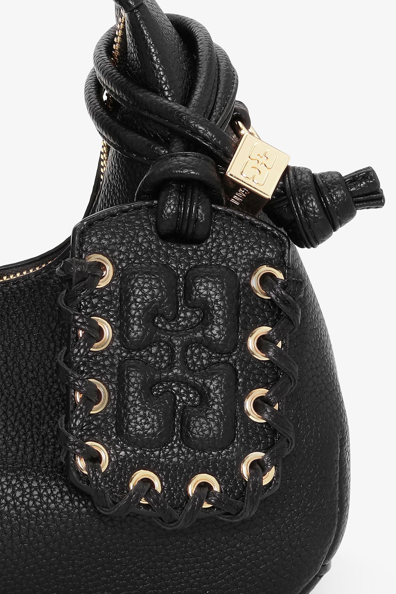 GANNI Black Mini Hobo Bag - Black