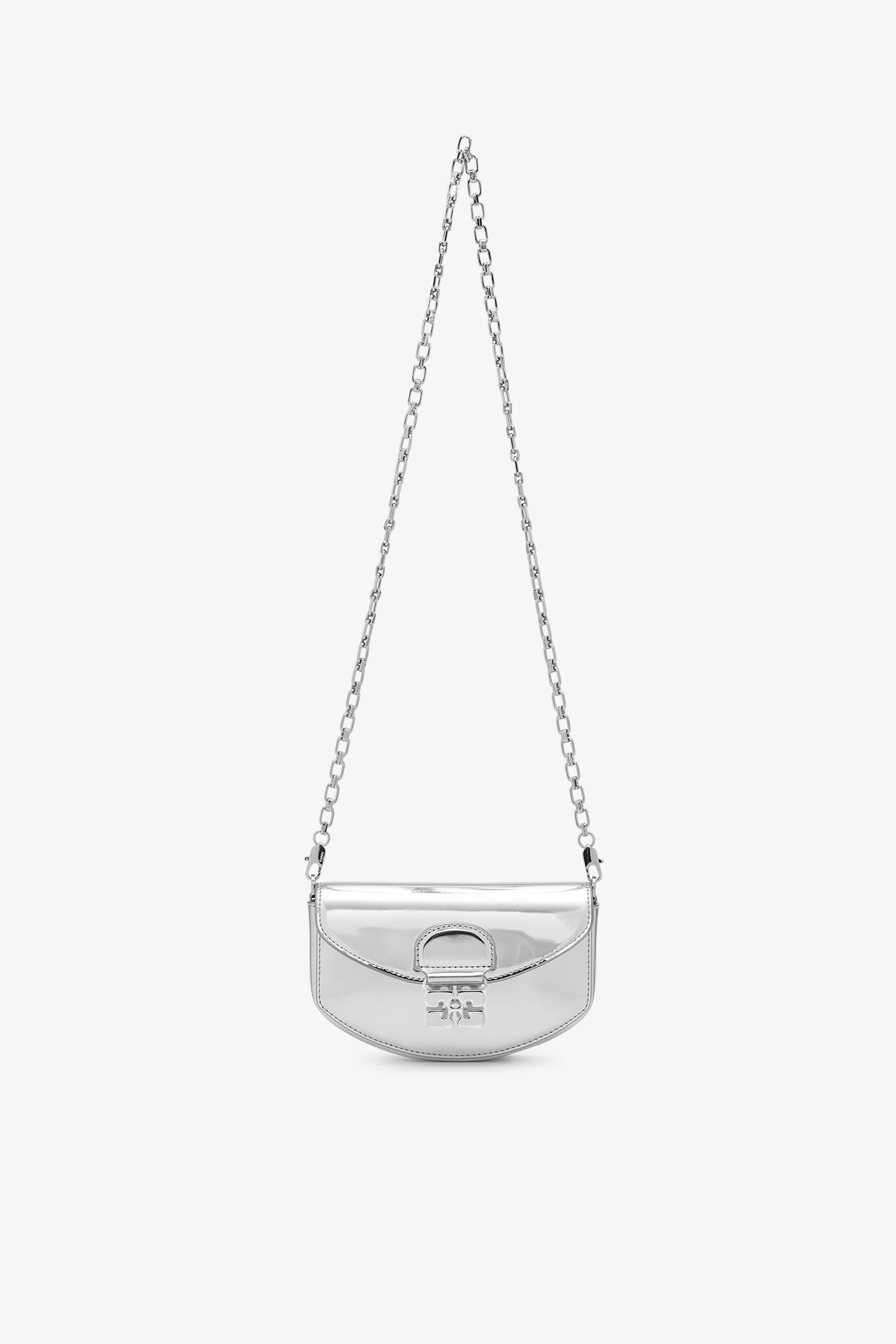 GANNI Silver Apo-G Wallet On Chain - Silver