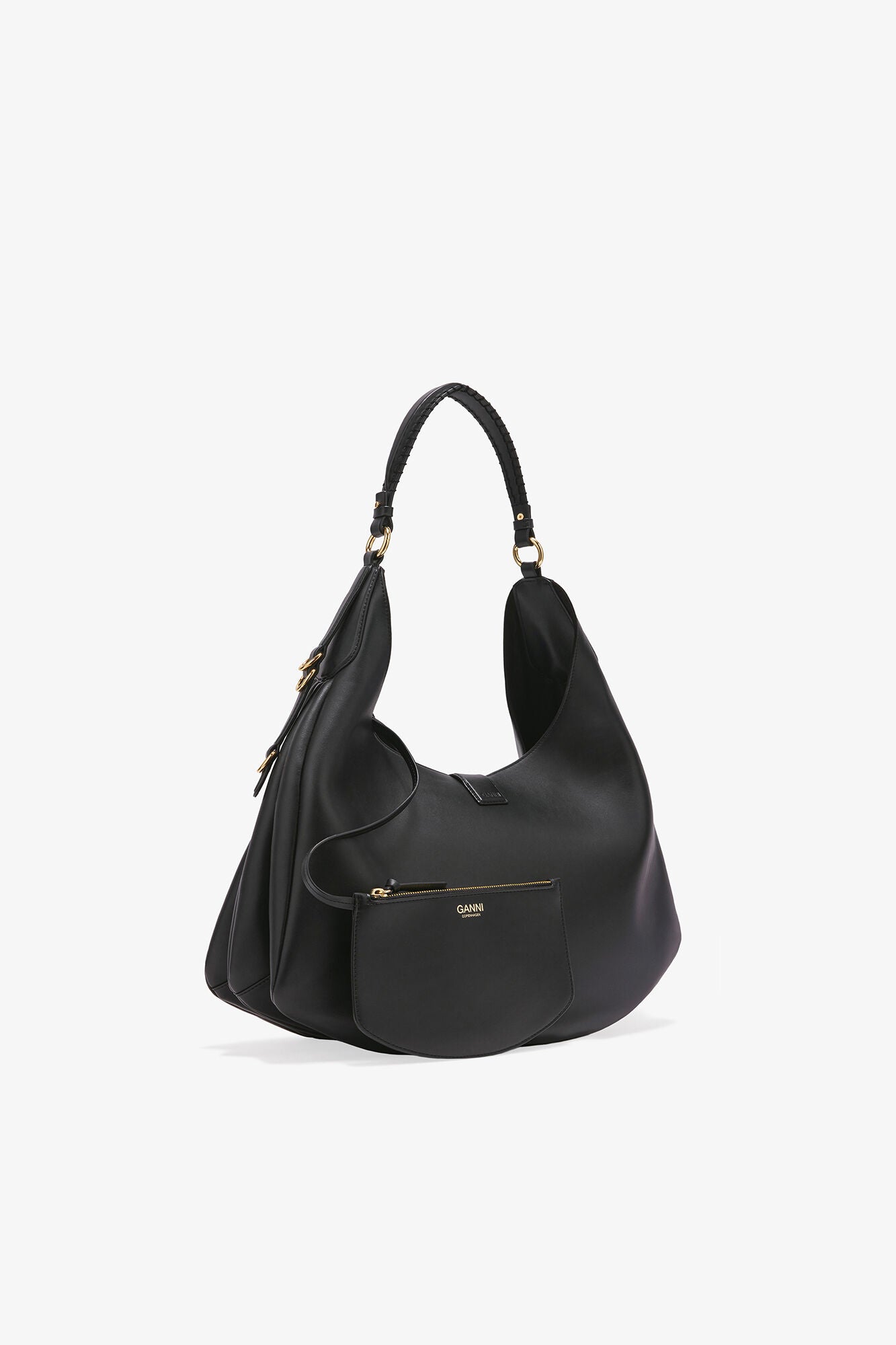 GANNI Large Kat Bag - Black/Gold