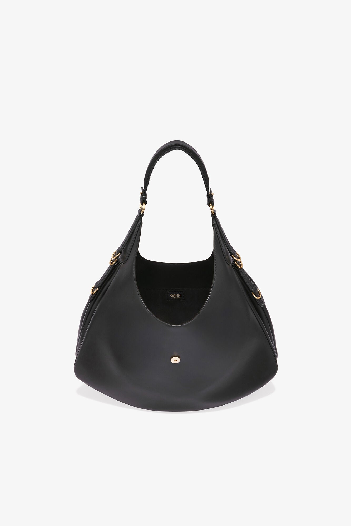 GANNI Large Kat Bag - Black/Gold