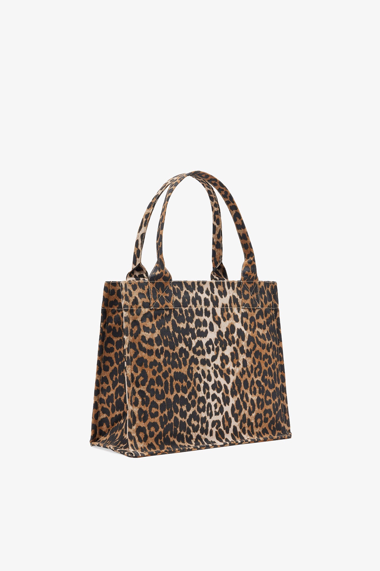 GANNI Large Canvas Tote Bag - Leopard