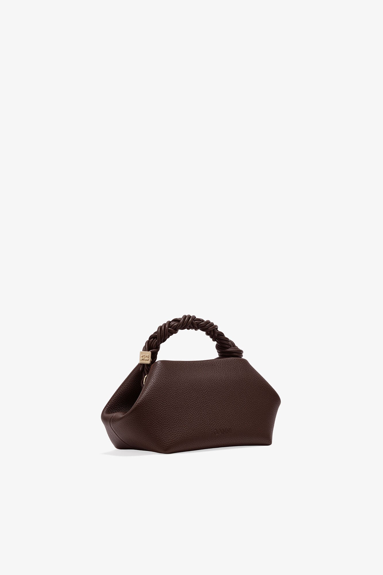 GANNI Brown Grained Small Bou Bag - Chicory Coffee