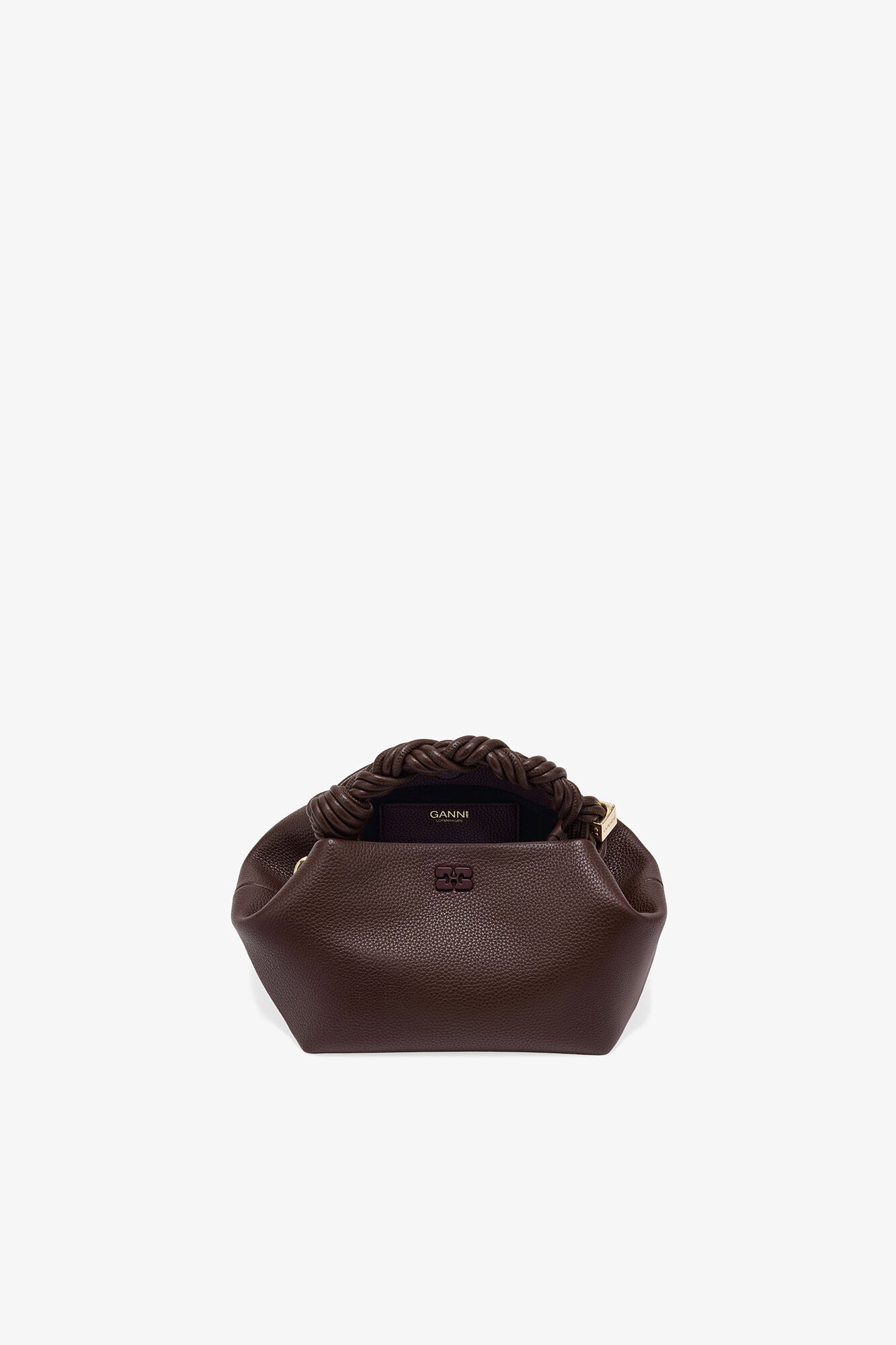 GANNI Brown Grained Small Bou Bag - Chicory Coffee