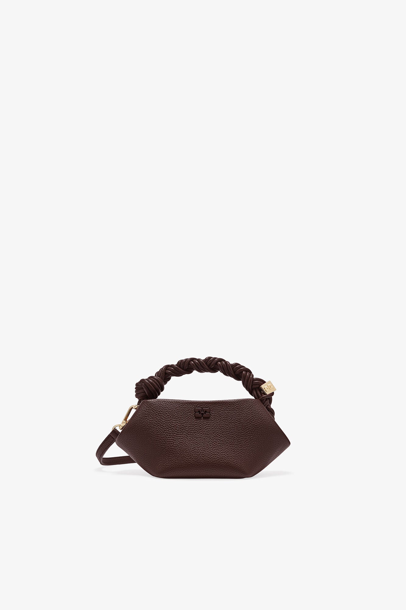 GANNI Brown Grained Mini Bou Bag - Chicory Coffee