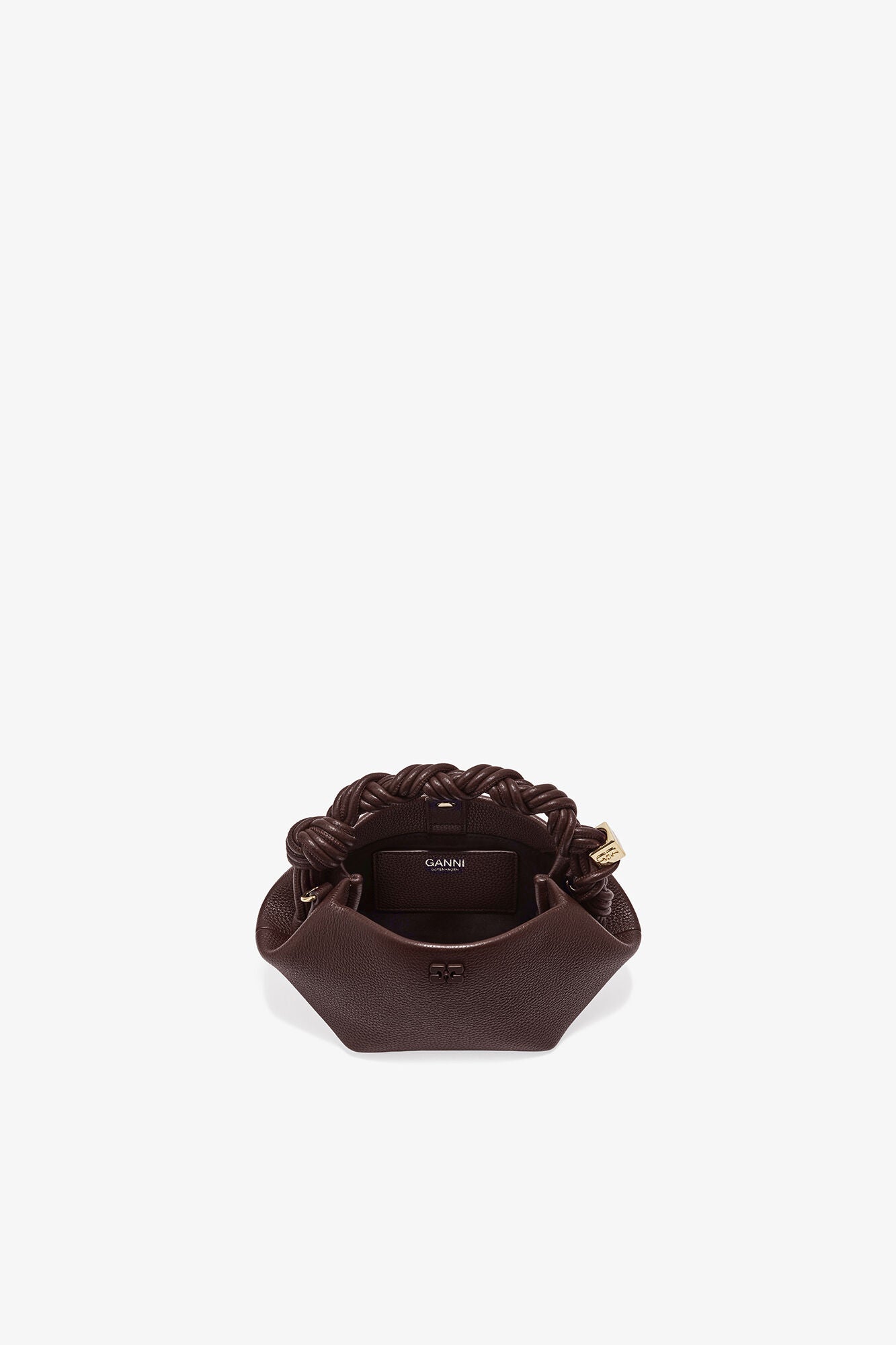GANNI Brown Grained Mini Bou Bag - Chicory Coffee