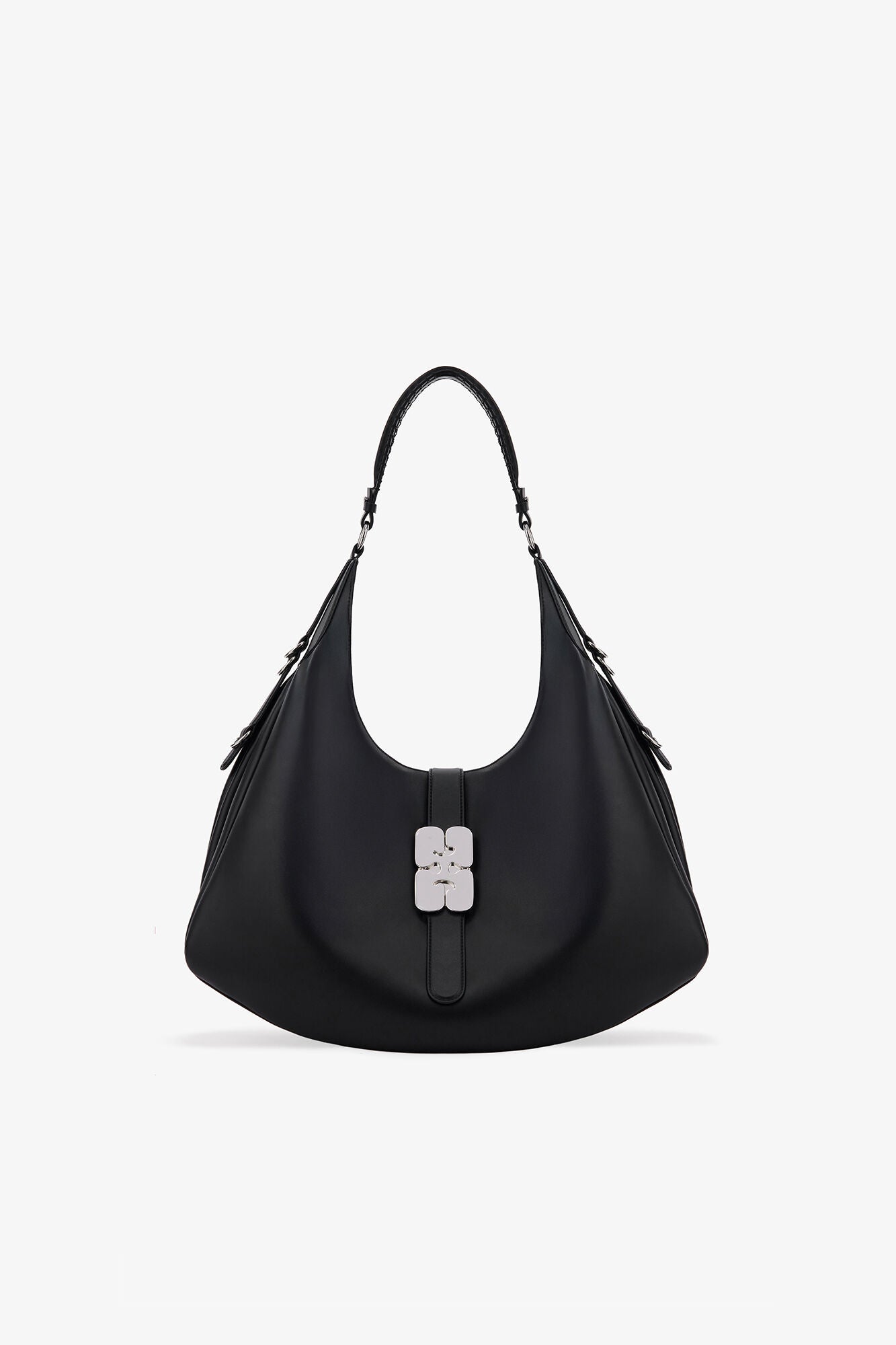 GANNI Large Kat Bag - Black/Silver