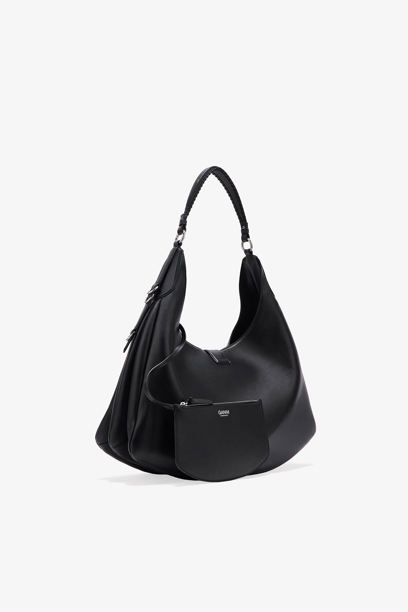 GANNI Large Kat Bag - Black/Silver
