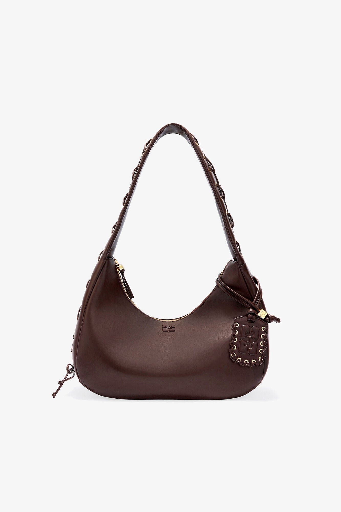 GANNI Medium Laces Hobo Bag - Chocolate Torte