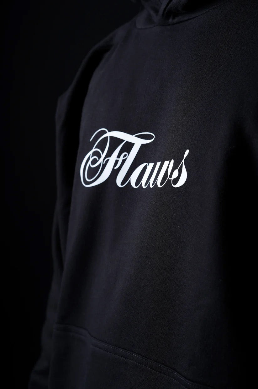 Flaws Oversized Black Hoodie - Sneaker Squad