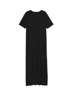 Exhale Label Black Side Slit T-Dress - Antima