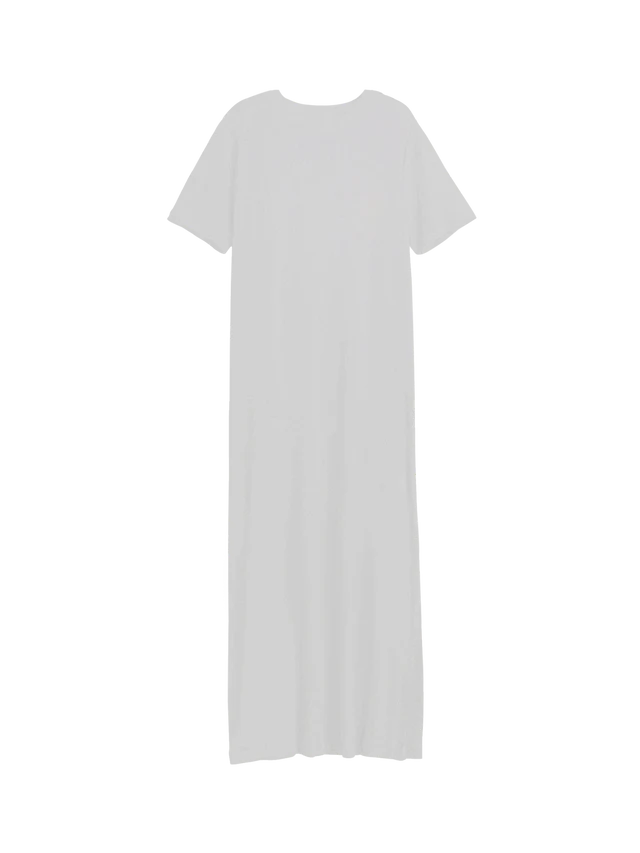Exhale Label White Side Slit T-Dress - Antima