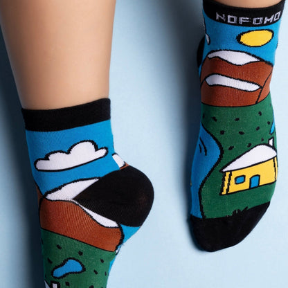 NoFoMo Short Crew Length Socks Art Class