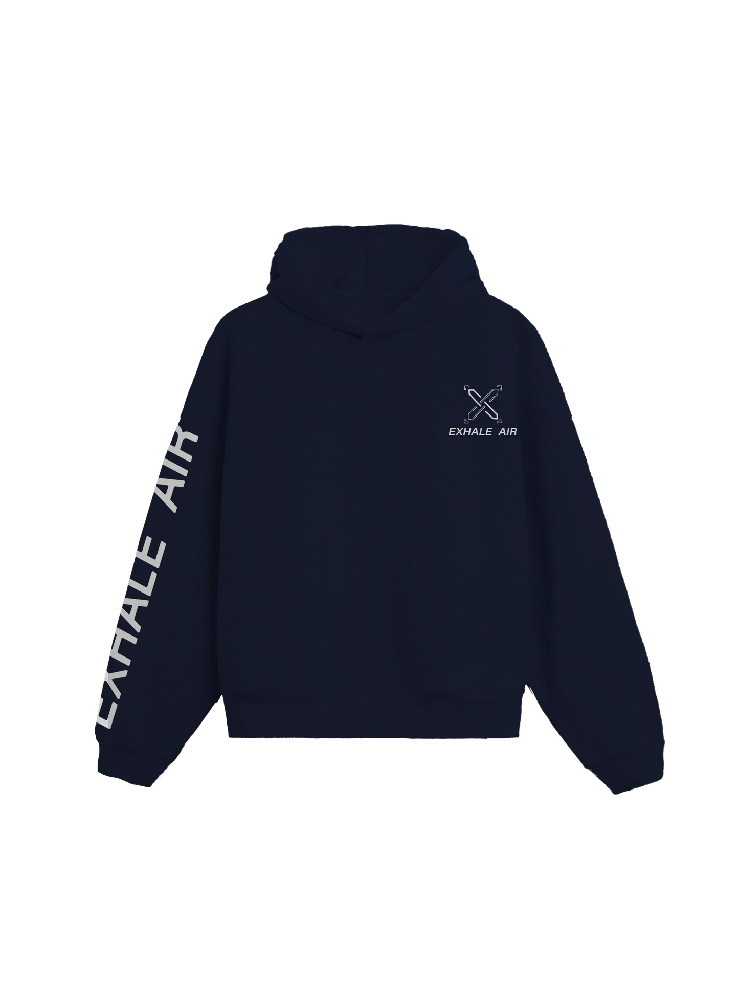 Exhale Label Oversized Hoodie Blue - Up In The Cloud