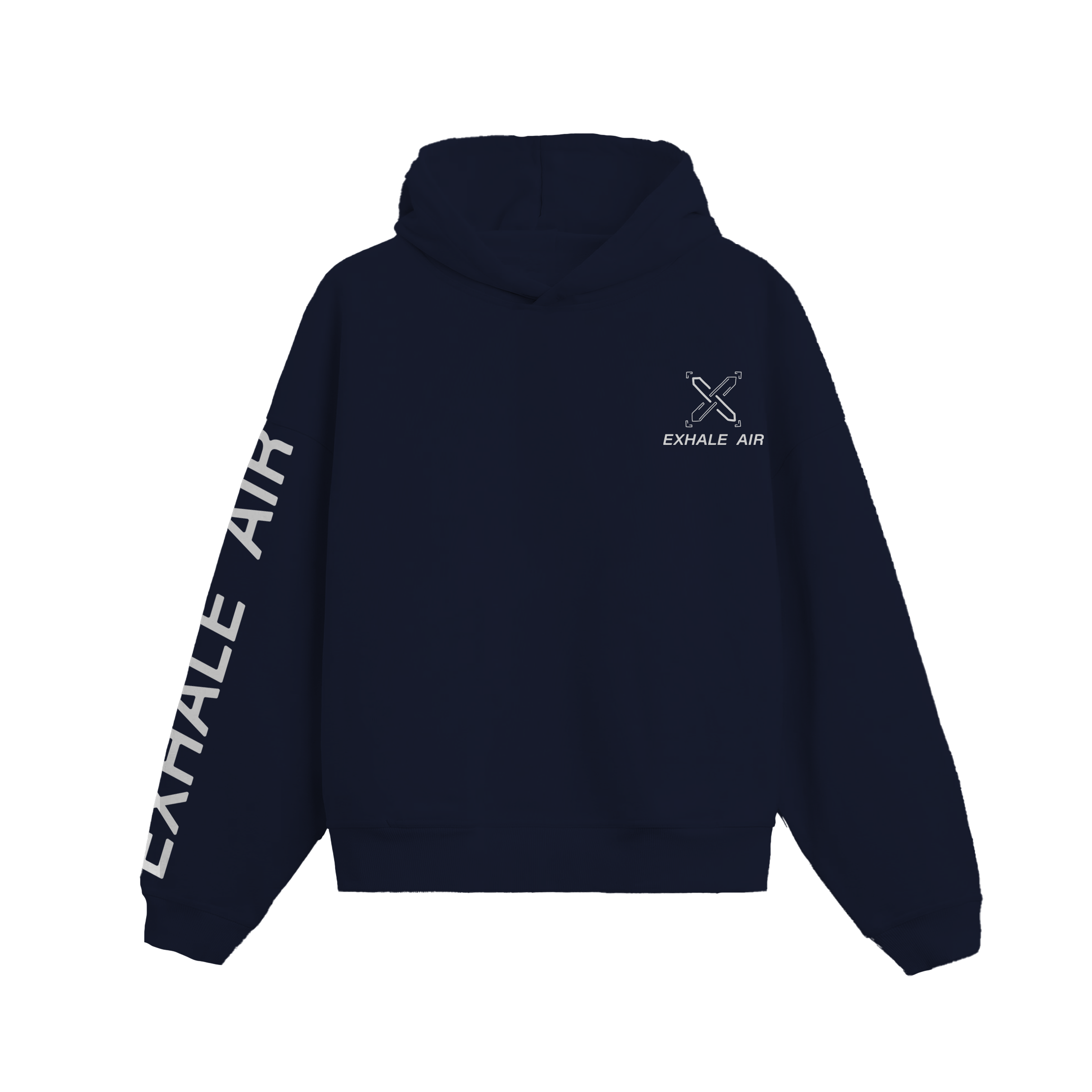 Exhale Label Oversized Hoodie Blue - Up In The Cloud