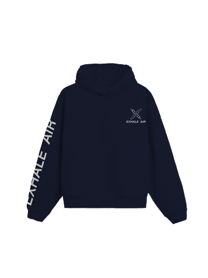 Exhale Label Oversized Hoodie Blue - Up In The Cloud