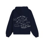 Exhale Label Oversized Hoodie Blue - Up In The Cloud