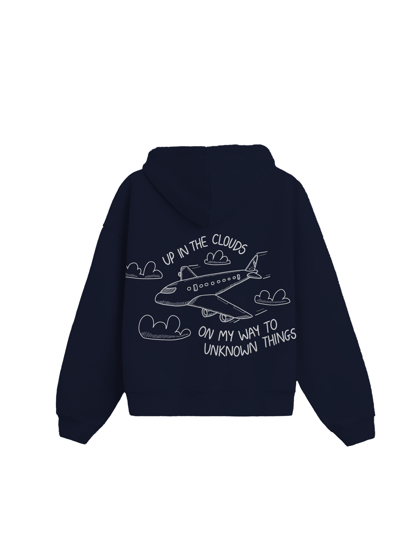 Exhale Label Oversized Hoodie Blue - Up In The Cloud