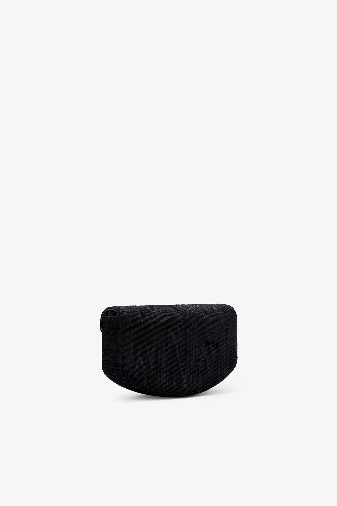 GANNI Lulu Wallet On Chain in Velvet Moire - Black