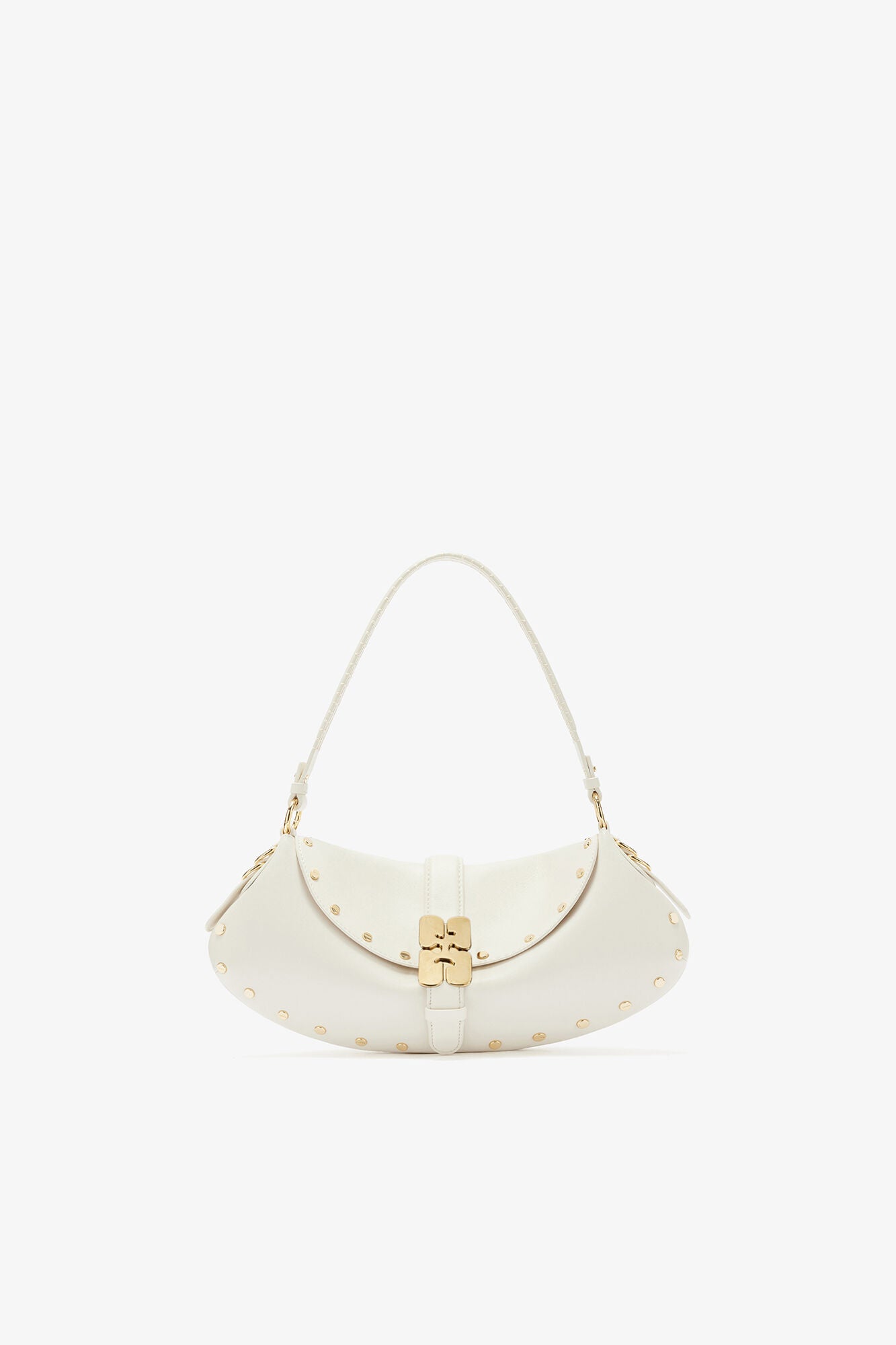 GANNI B-Kat Bag Studs in White - Egret
