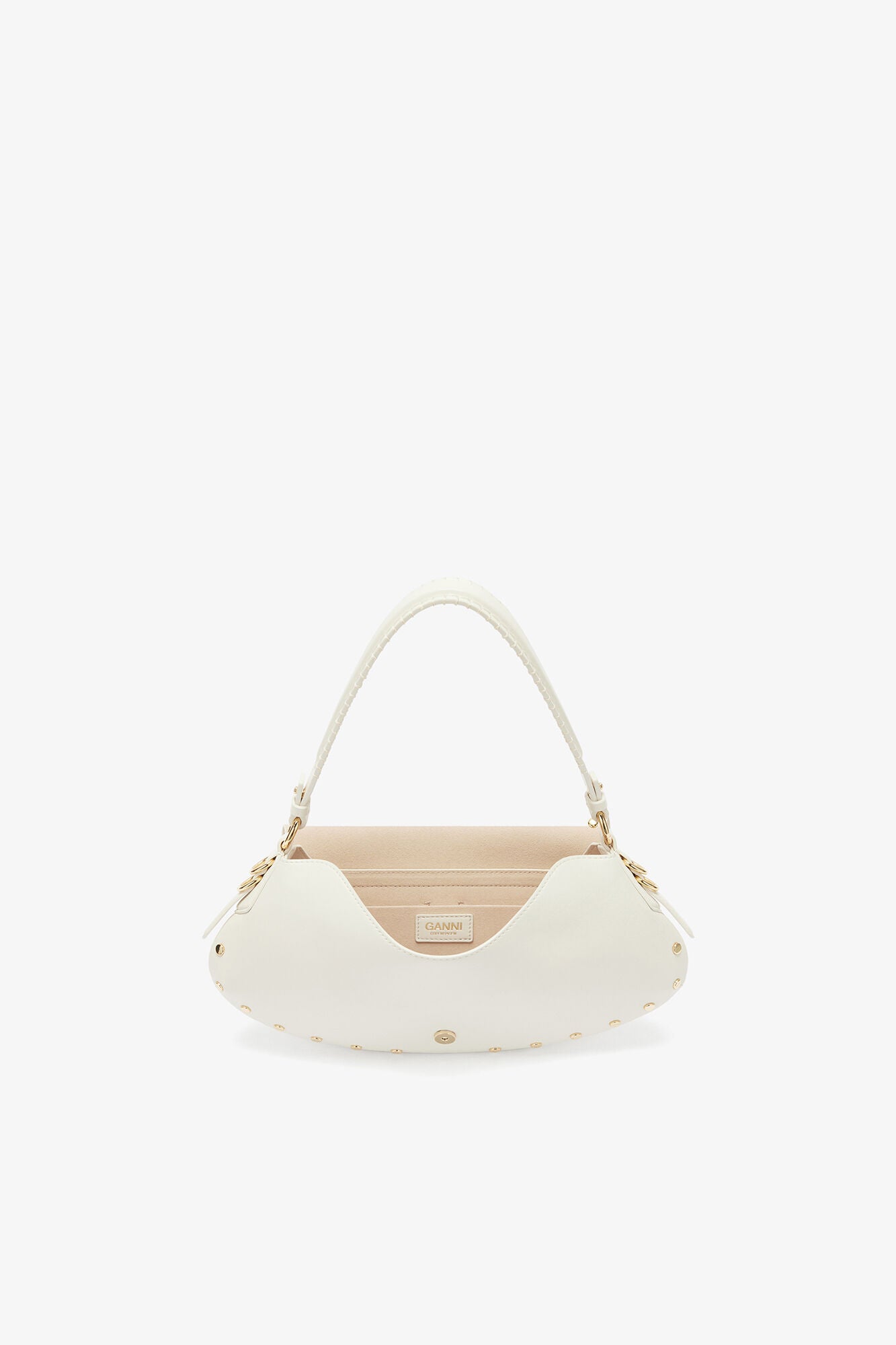 GANNI B-Kat Bag Studs in White - Egret