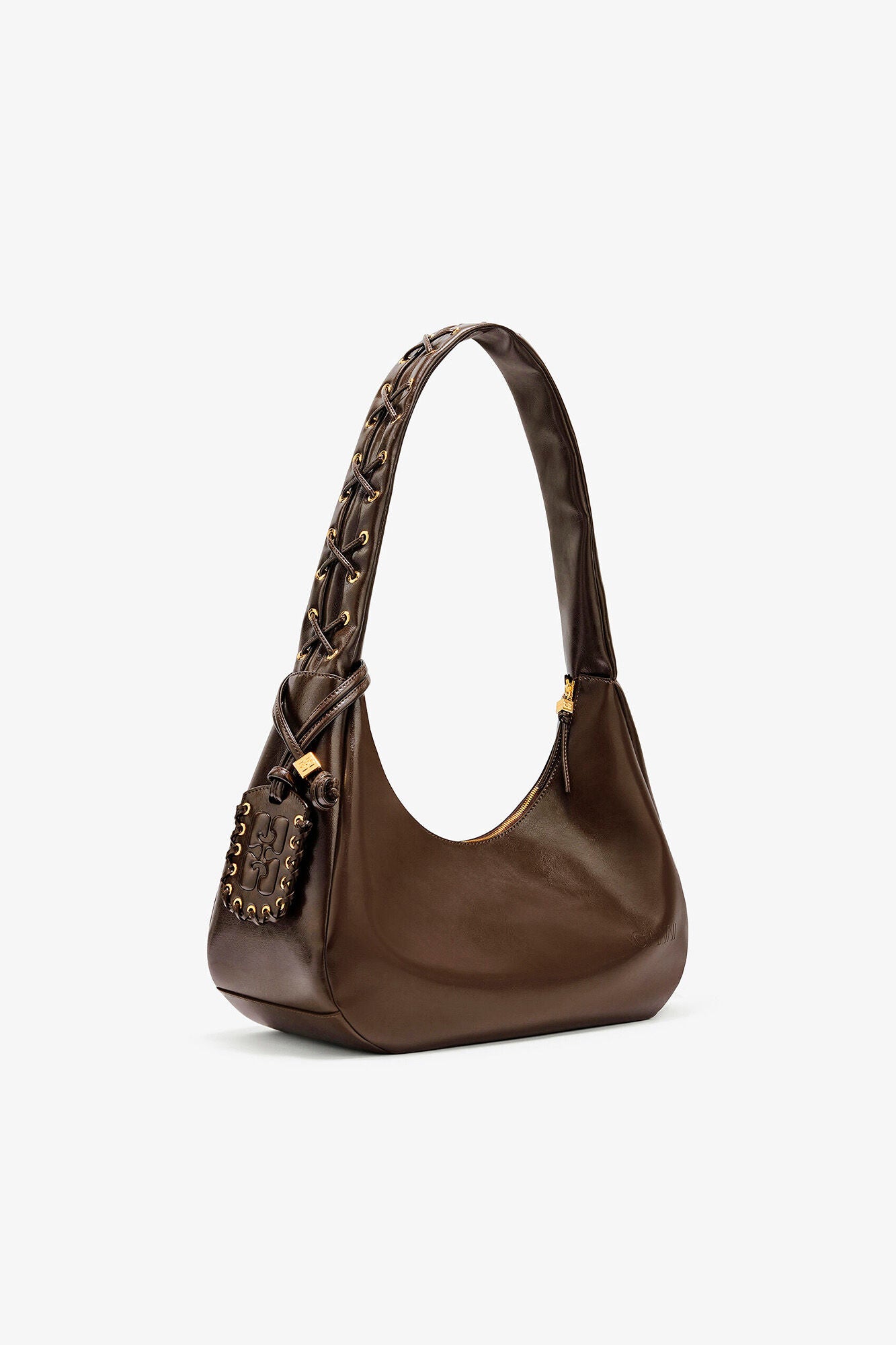 GANNI Medium Laces Hobo Bag - Dark Olive