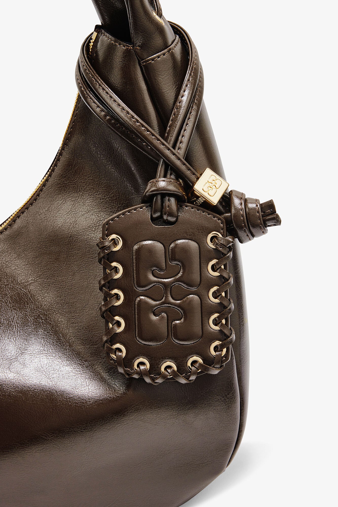 GANNI Medium Laces Hobo Bag - Dark Olive