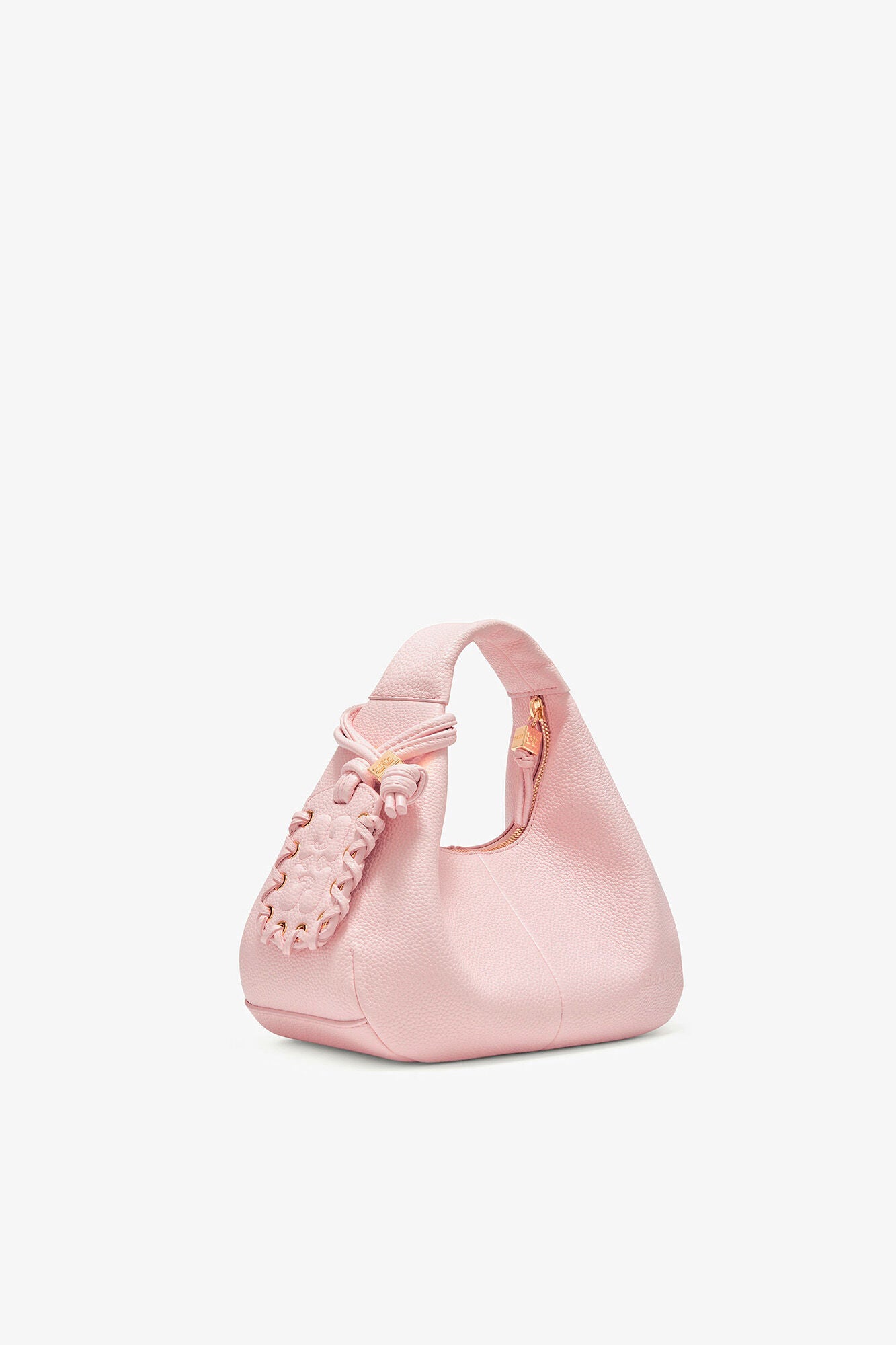 GANNI Grained Mini Hobo Bag - Chalk Pink