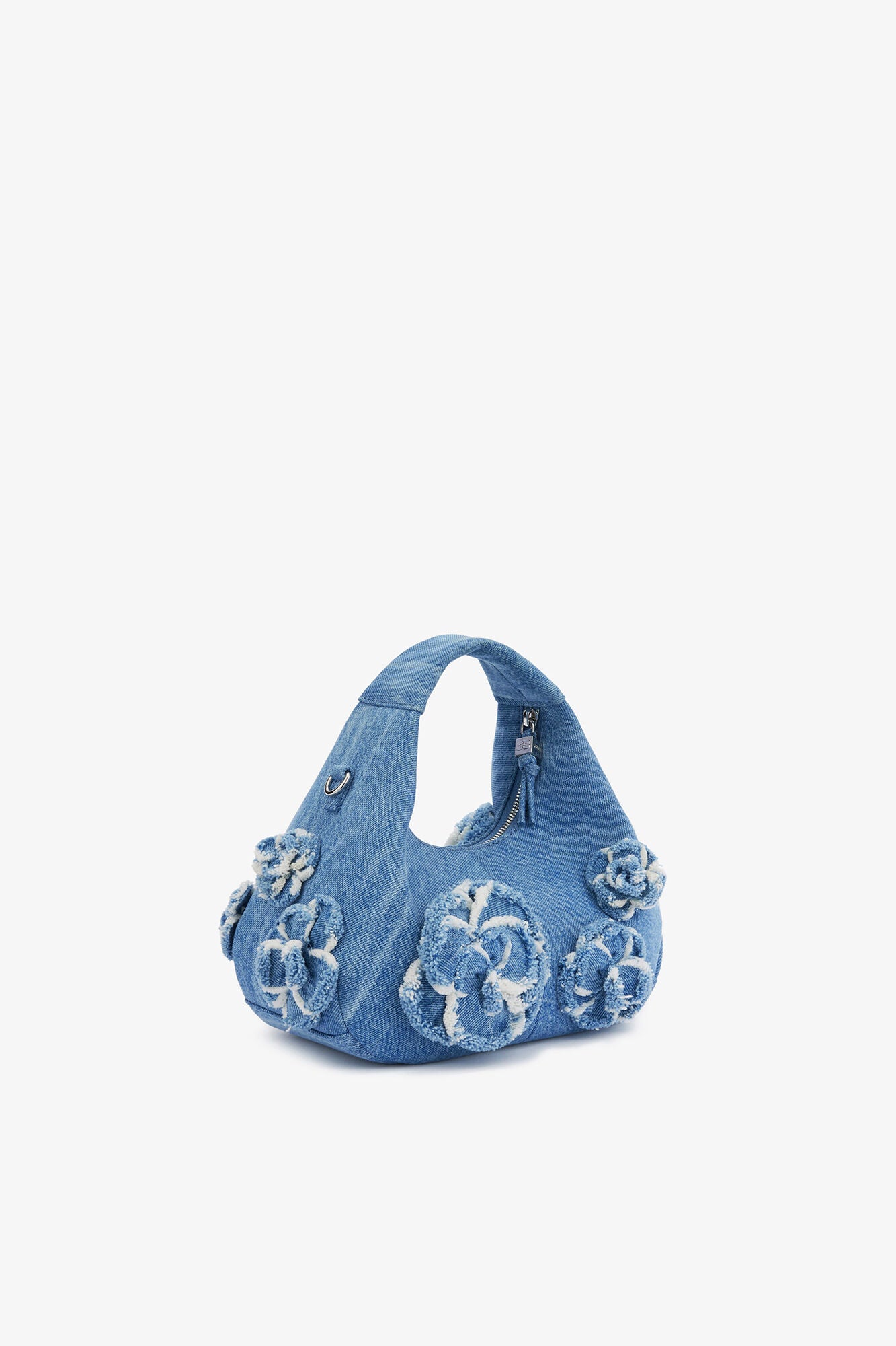 GANNI Mini Hobo Bag in Blue Denim - Light Blue Vintage