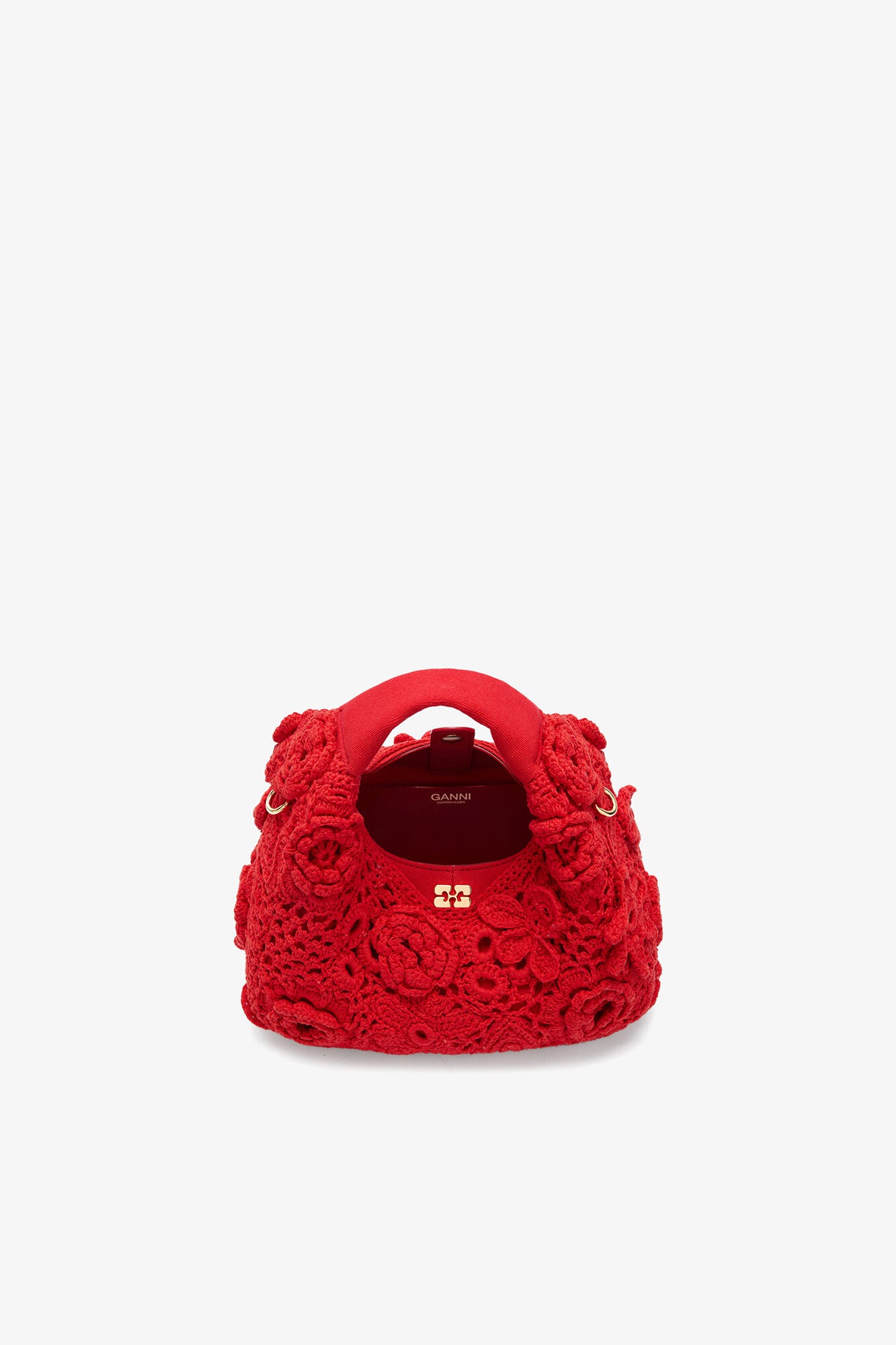 GANNI Mini Hobo Bag in Red Crochet - Goji Berry