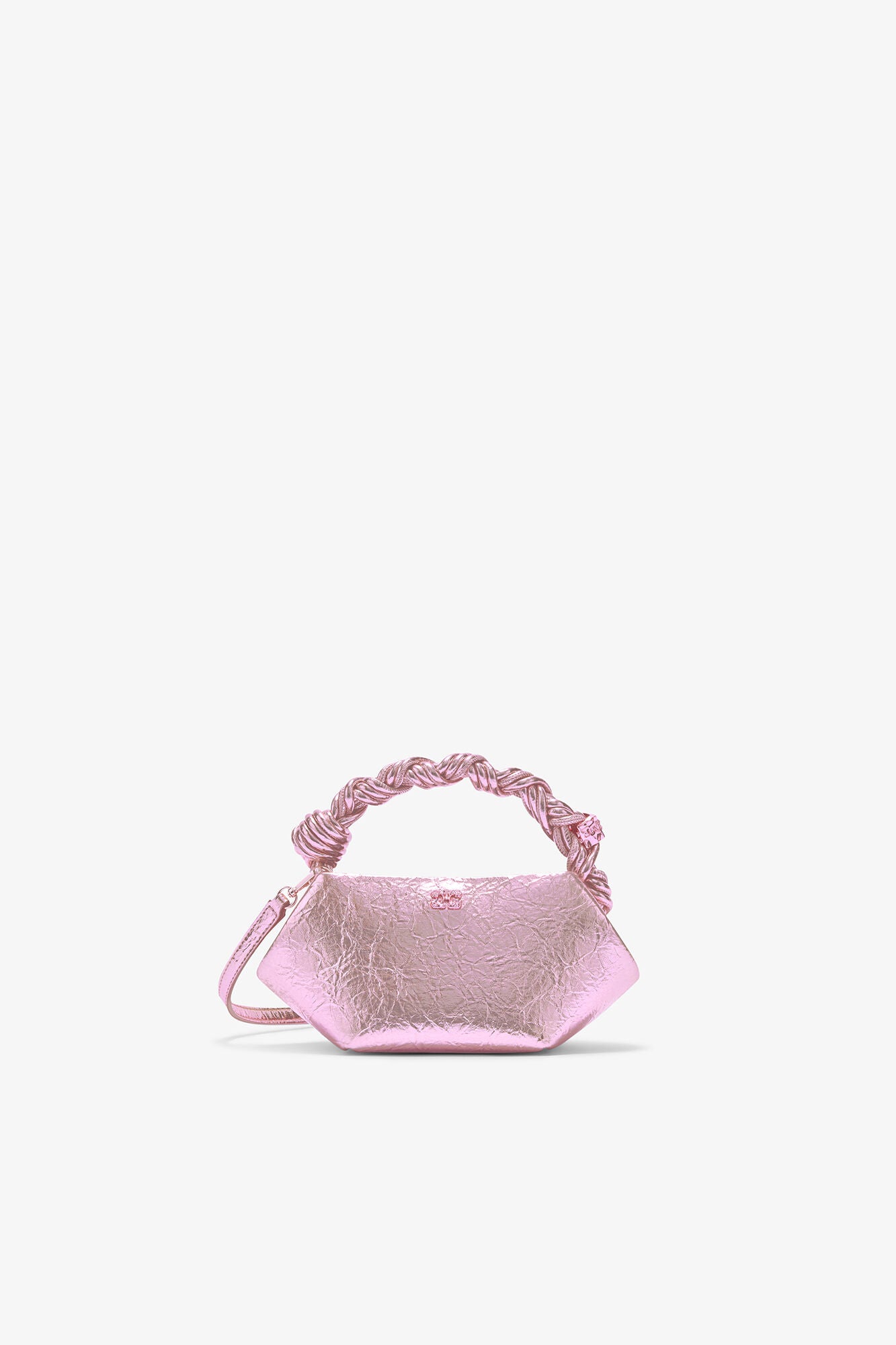 GANNI Metallic Mini Bou Bag - Silver Pink