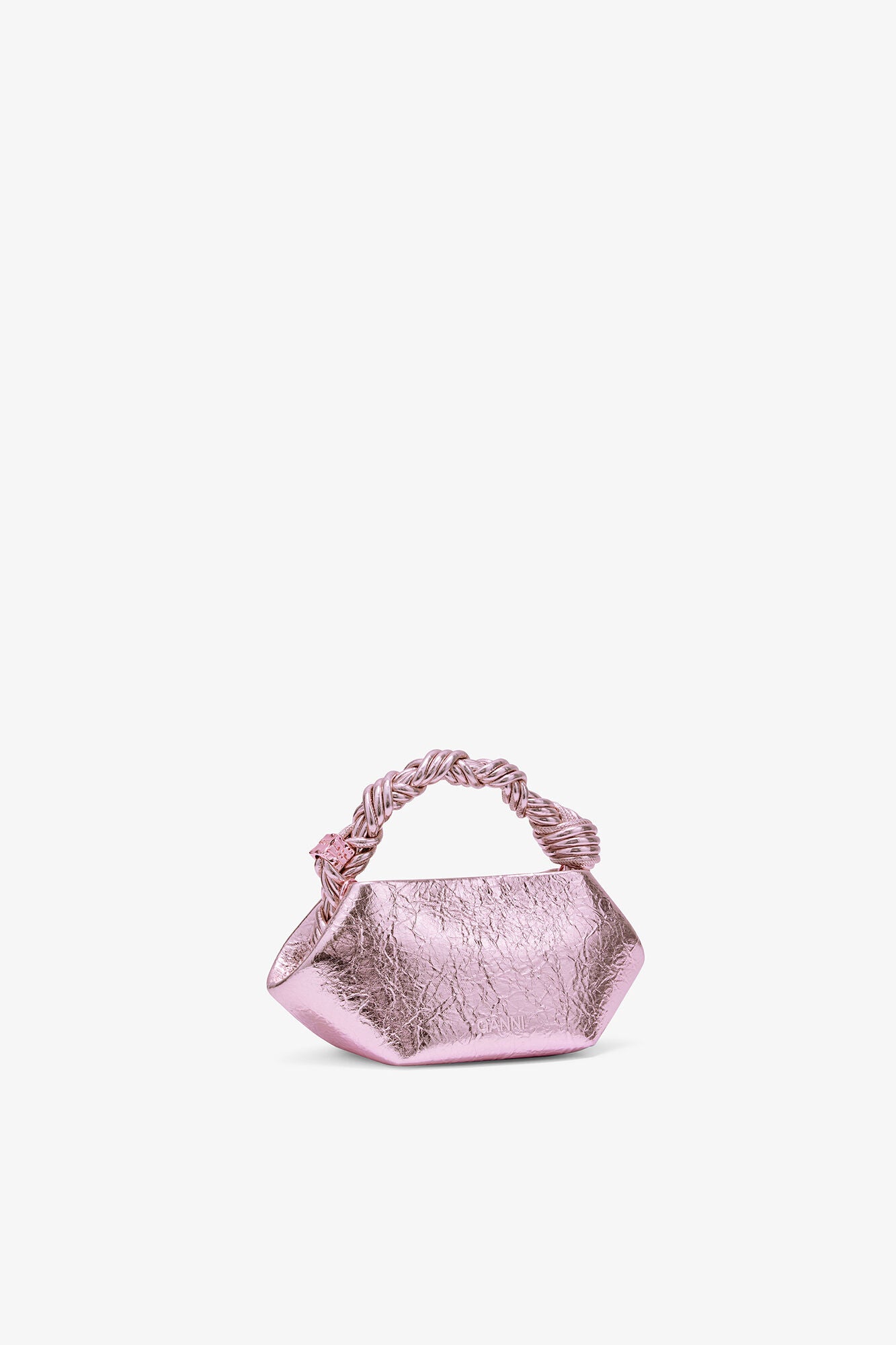 GANNI Metallic Mini Bou Bag - Silver Pink