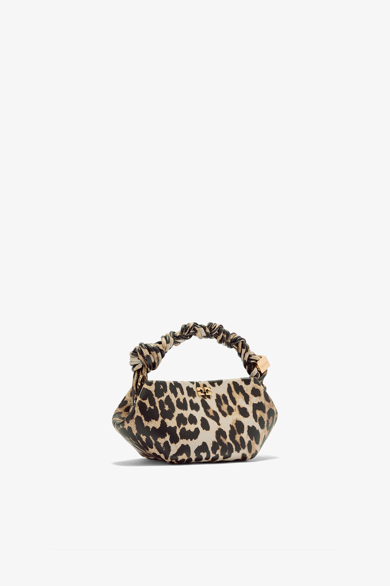 GANNI Leopard Grained Mini Bou Bag - Almond Milk