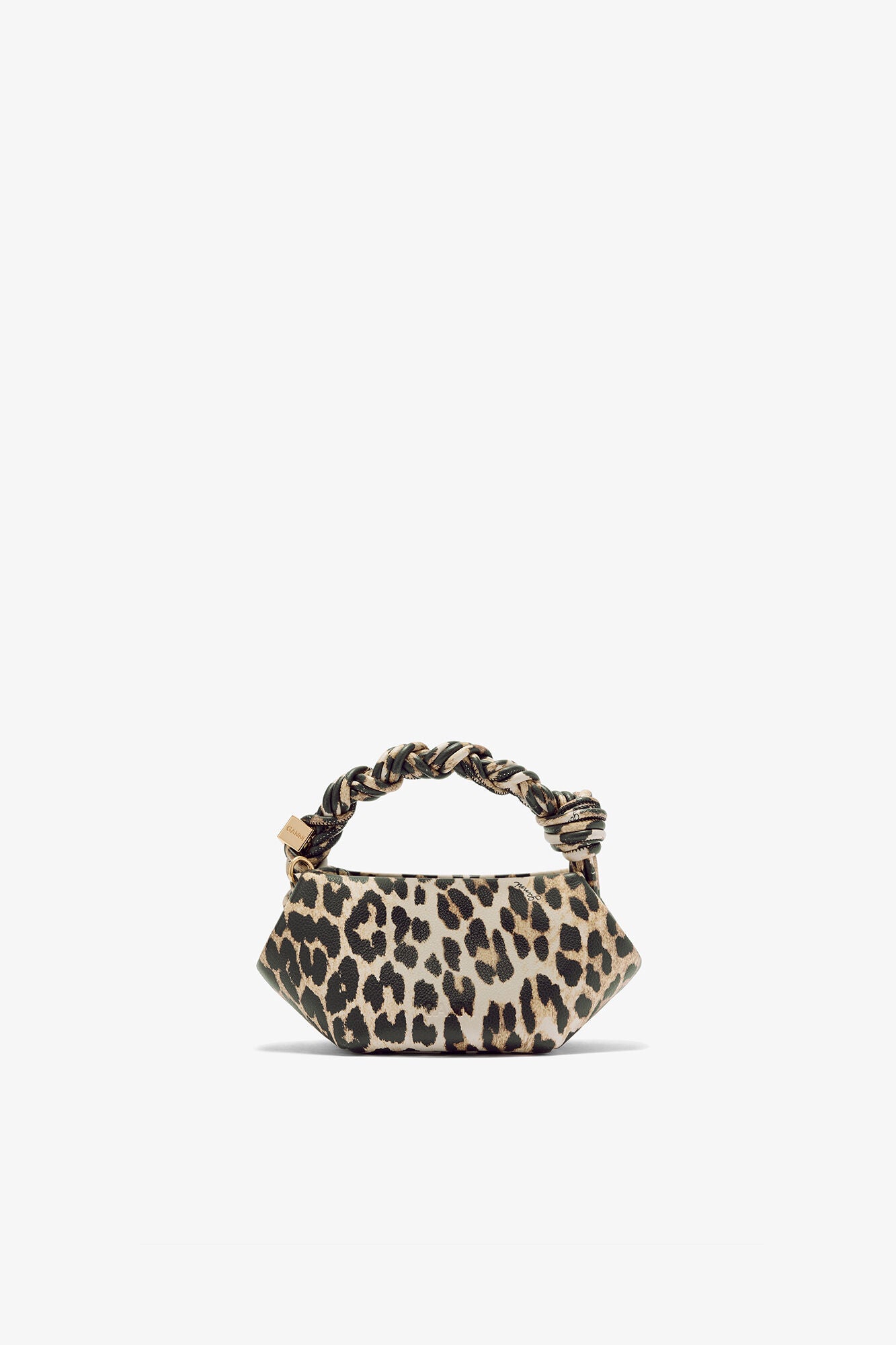 GANNI Leopard Grained Mini Bou Bag - Almond Milk
