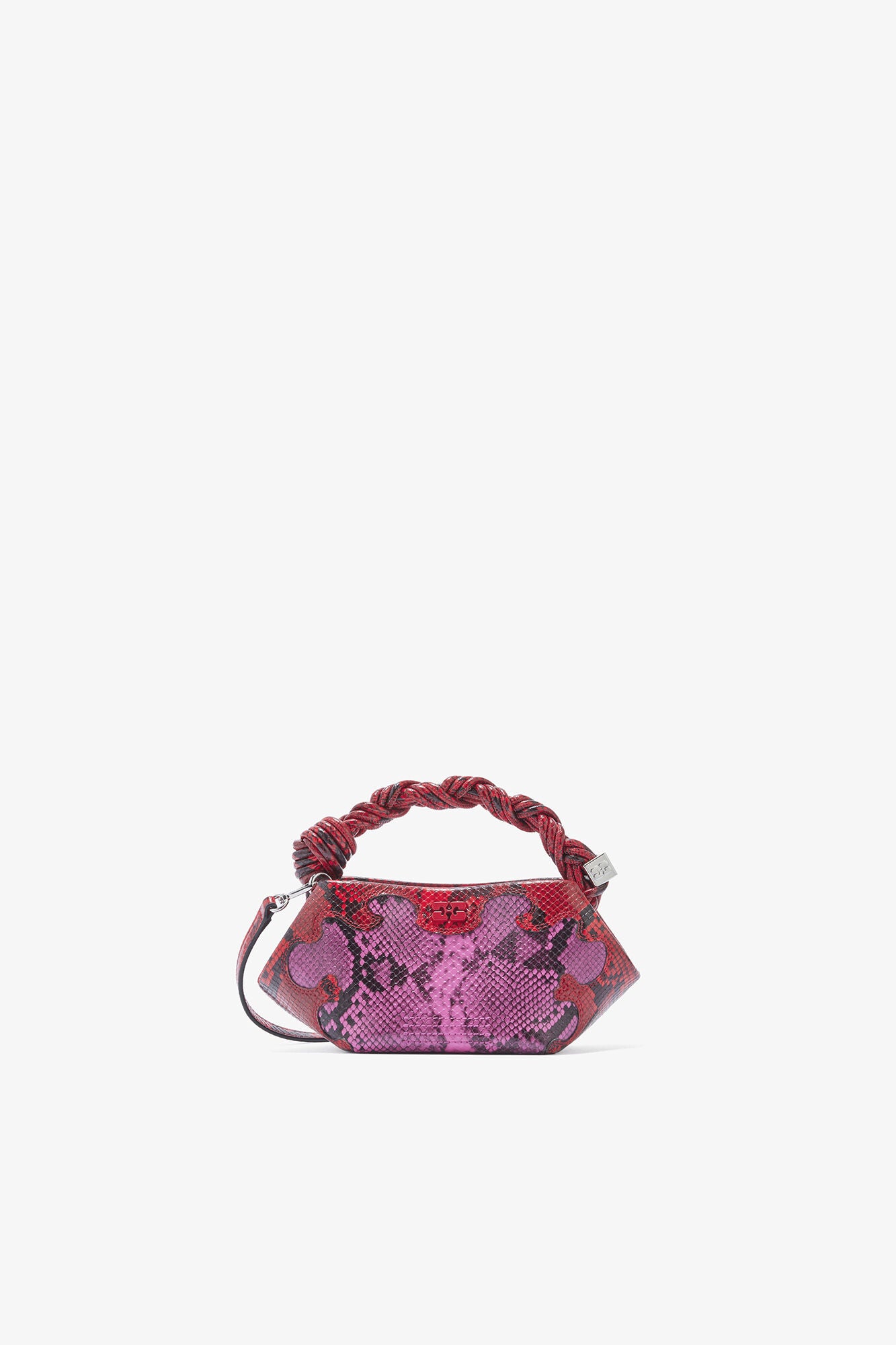 GANNI Mini Bou Bag in Pink Snake - Raspberry Rose