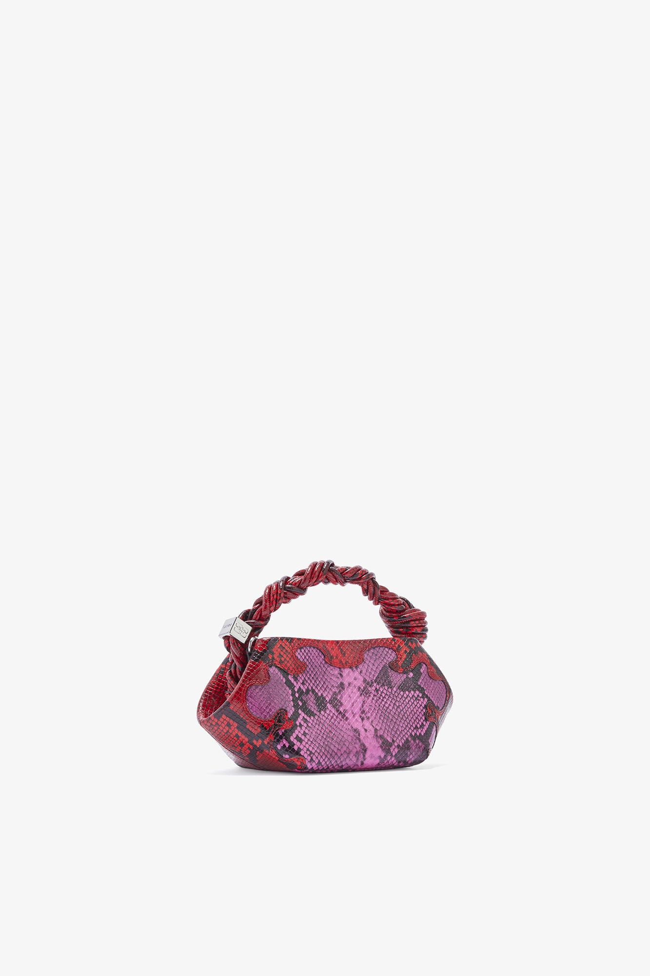 GANNI Mini Bou Bag in Pink Snake - Raspberry Rose