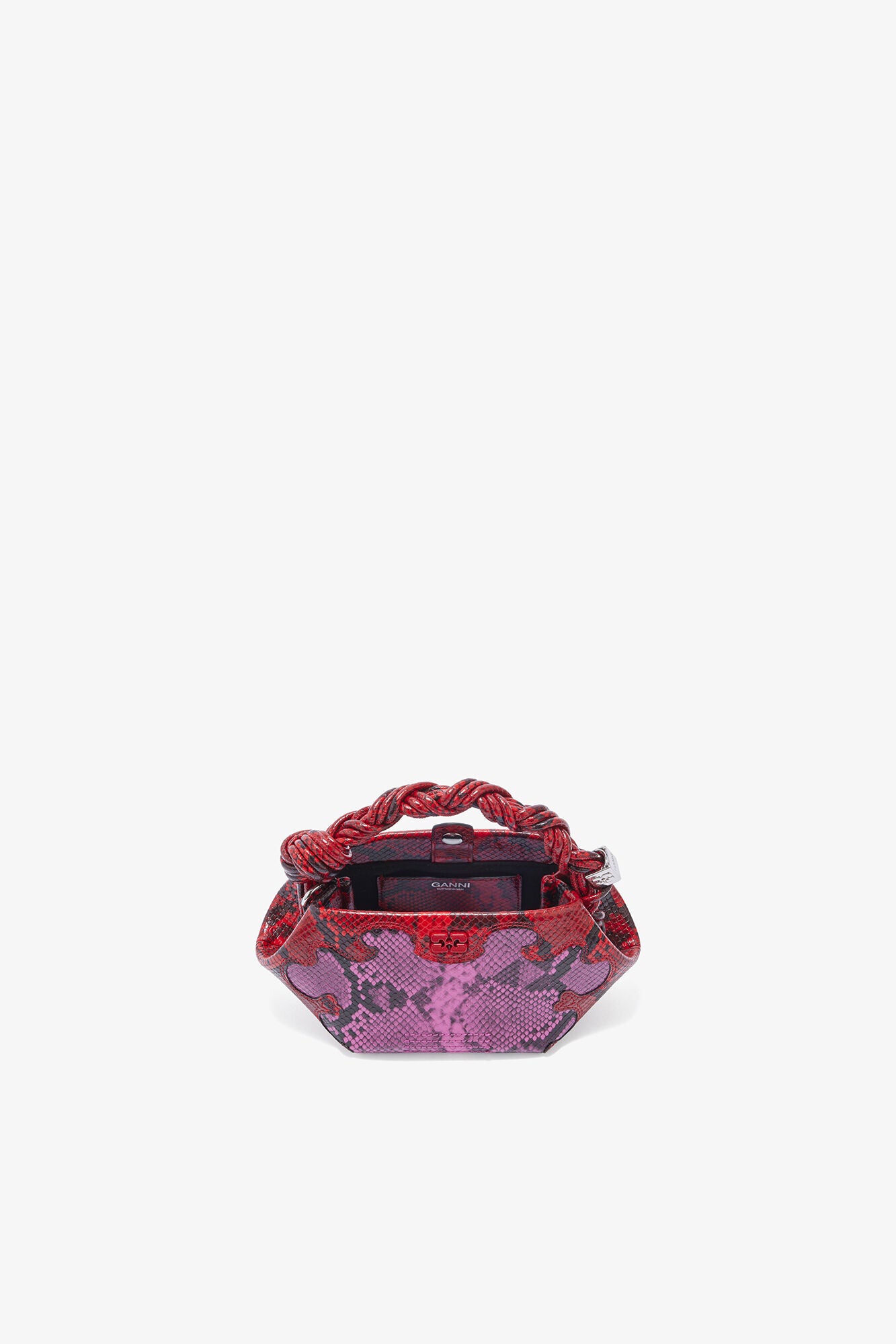 GANNI Mini Bou Bag in Pink Snake - Raspberry Rose