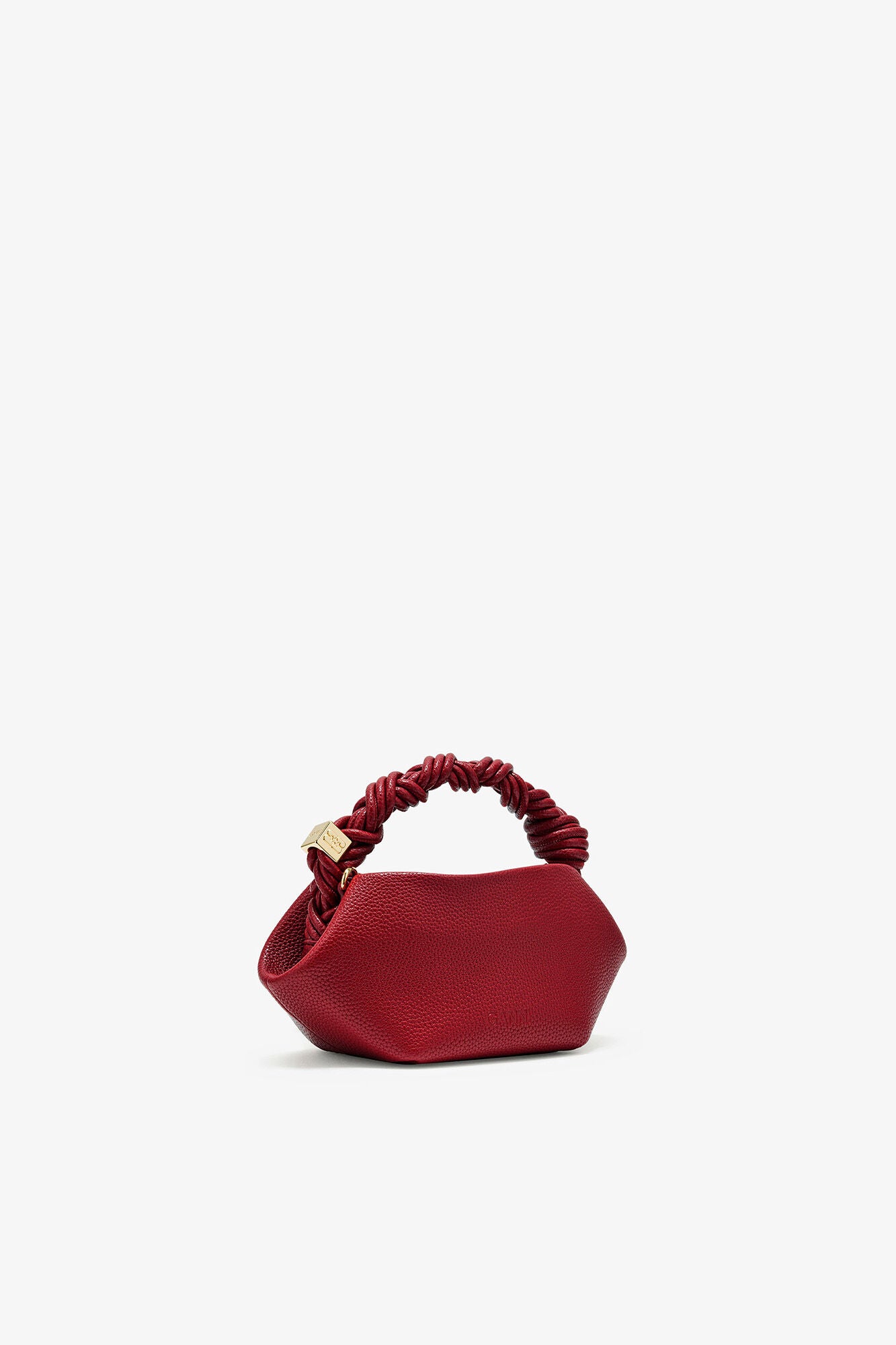 GANNI Burgundy Grained Mini Bou Bag - Red Dahlia