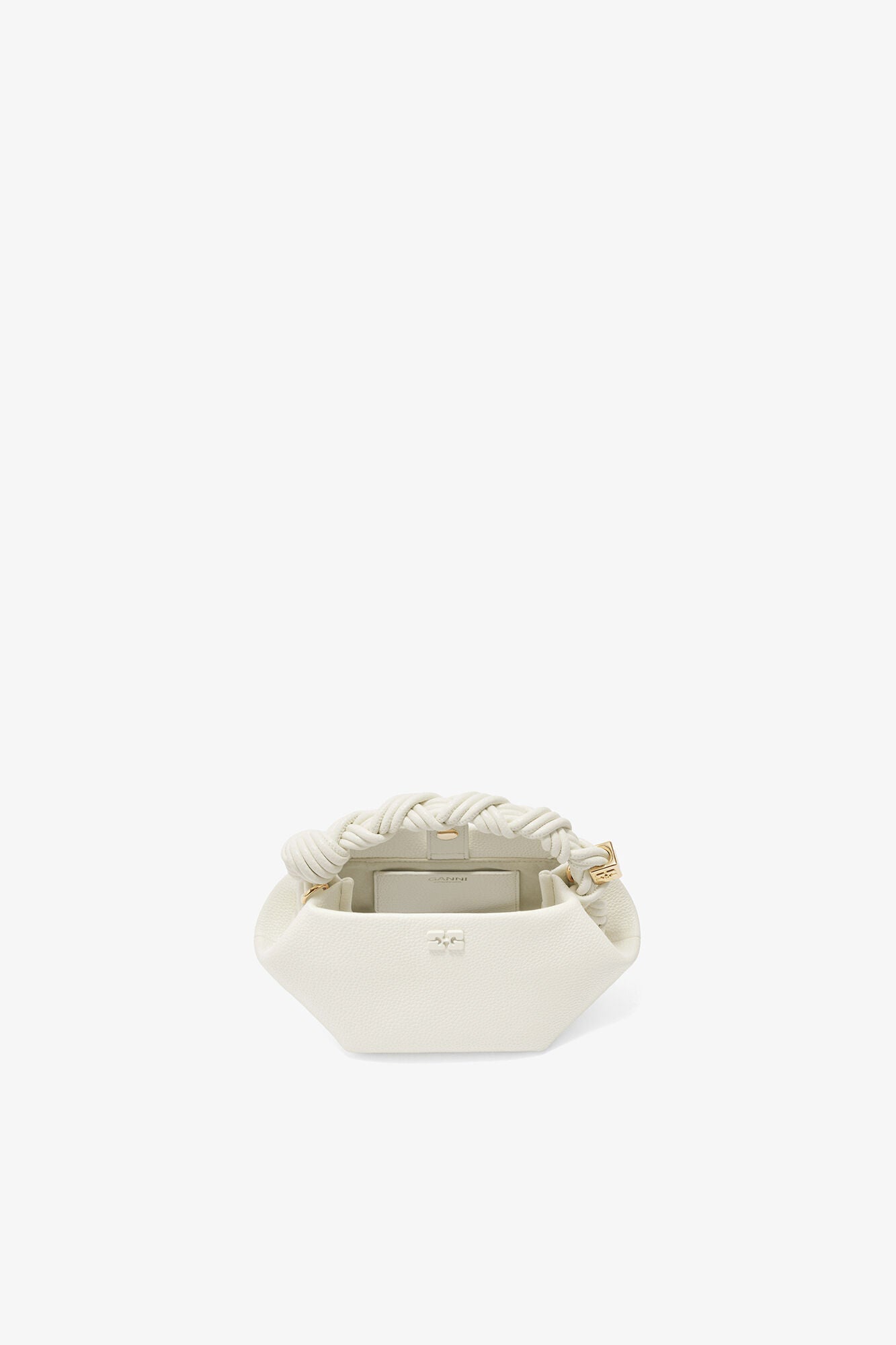GANNI Mini Bou Bag in Grained White - Egret