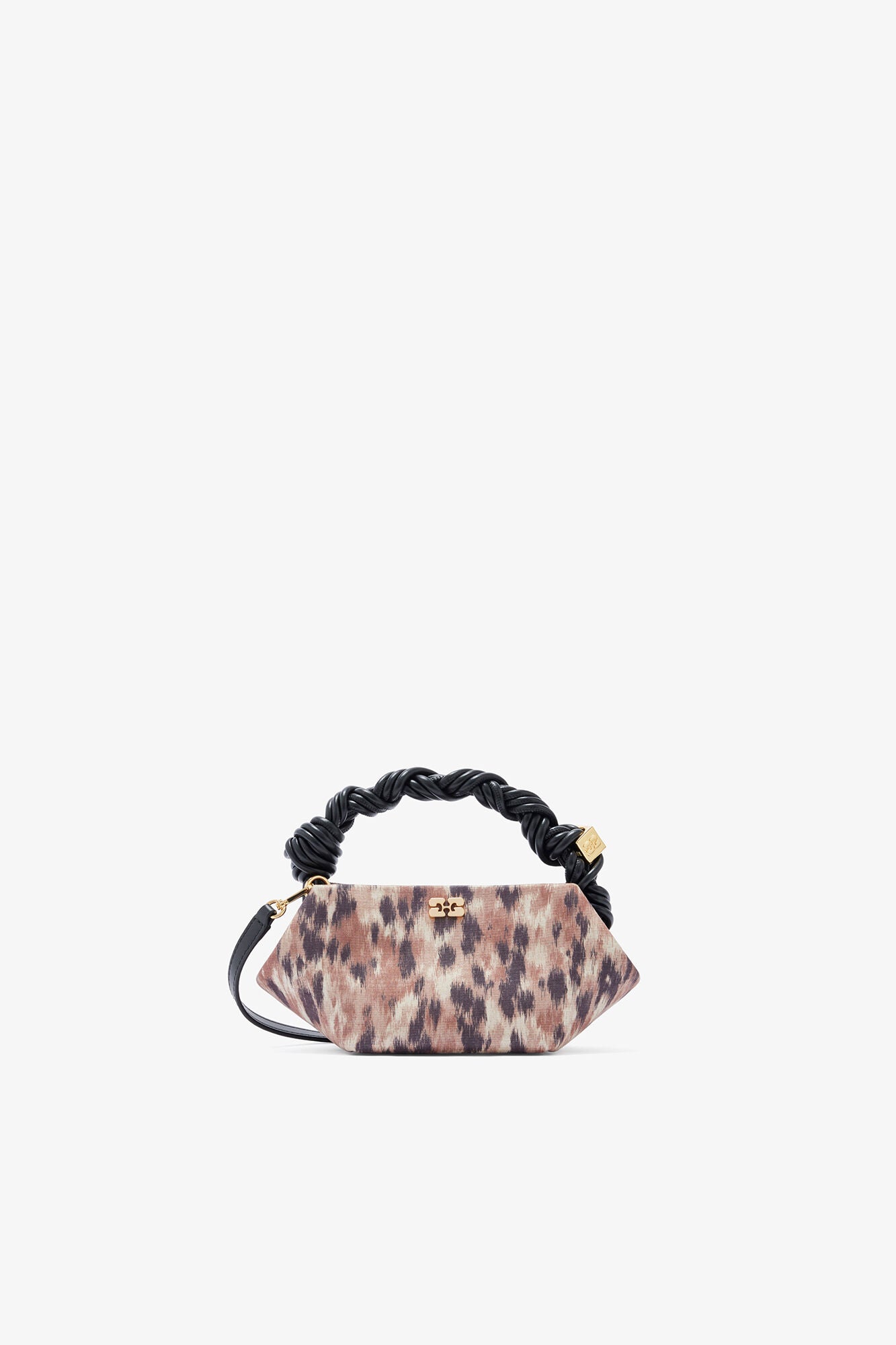 GANNI Mini Bou Bag in Printed Taffeta - Burro
