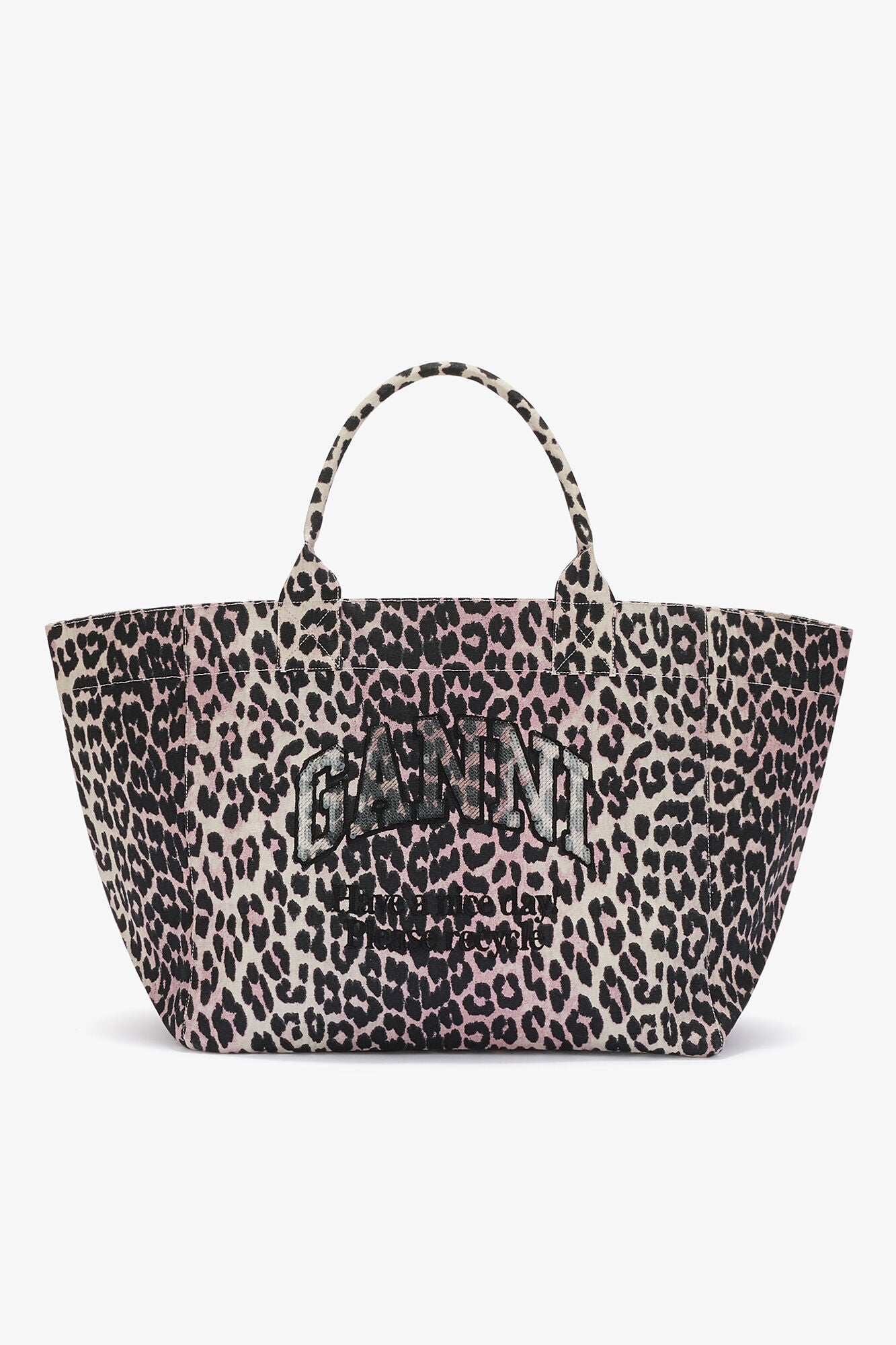 GANNI Leopard Sequin XXL Tote Bag - Bleached Mauve