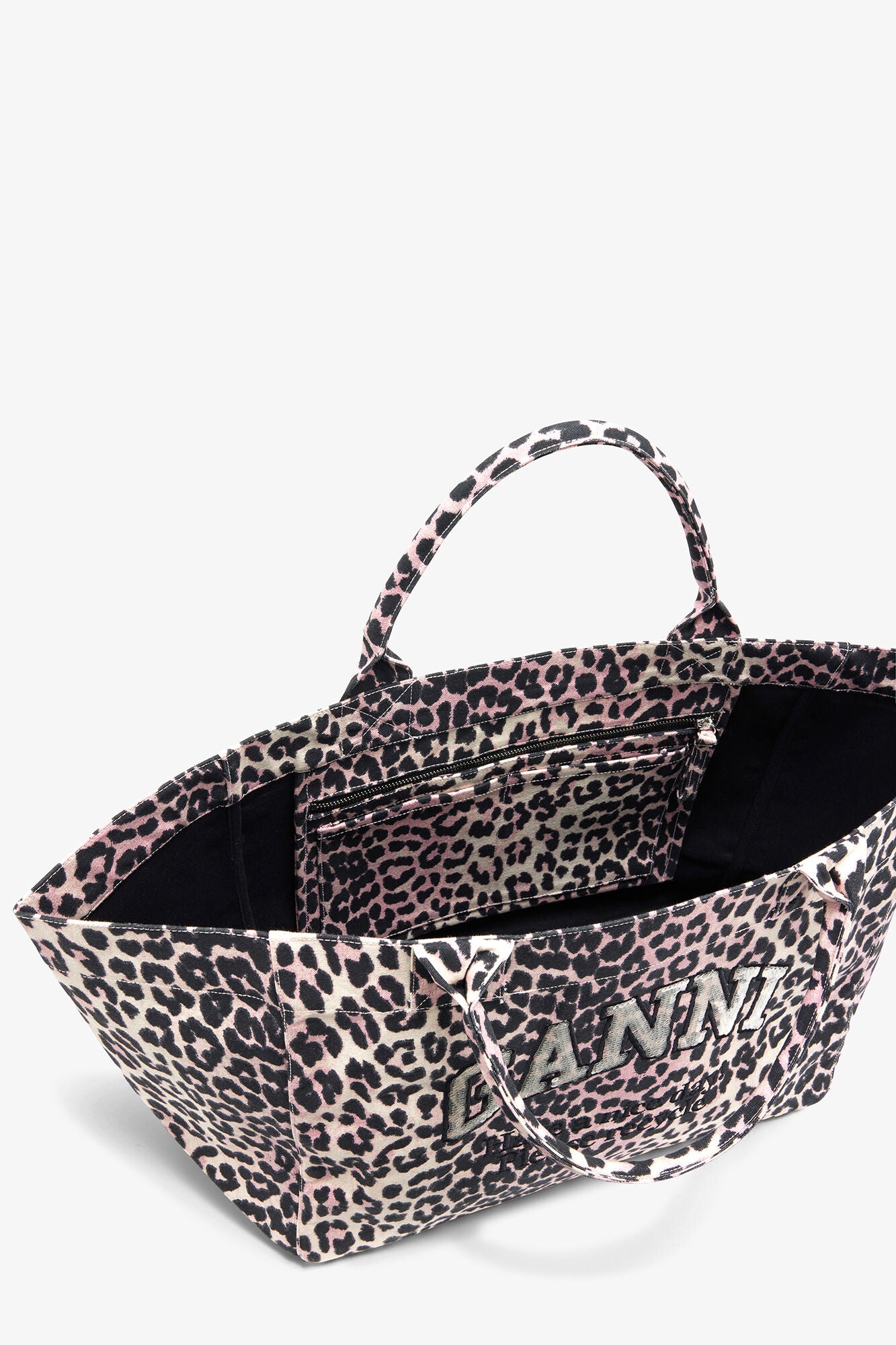 GANNI Leopard Sequin XXL Tote Bag - Bleached Mauve