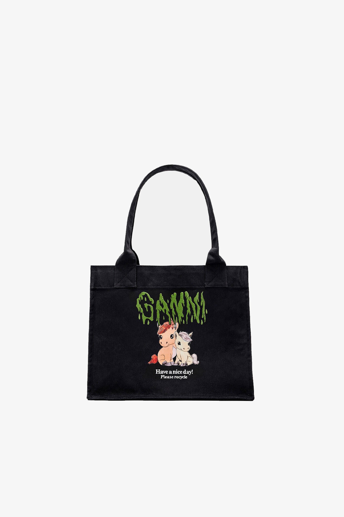 GANNI Pony Printed Large Tote Bag - Phantom