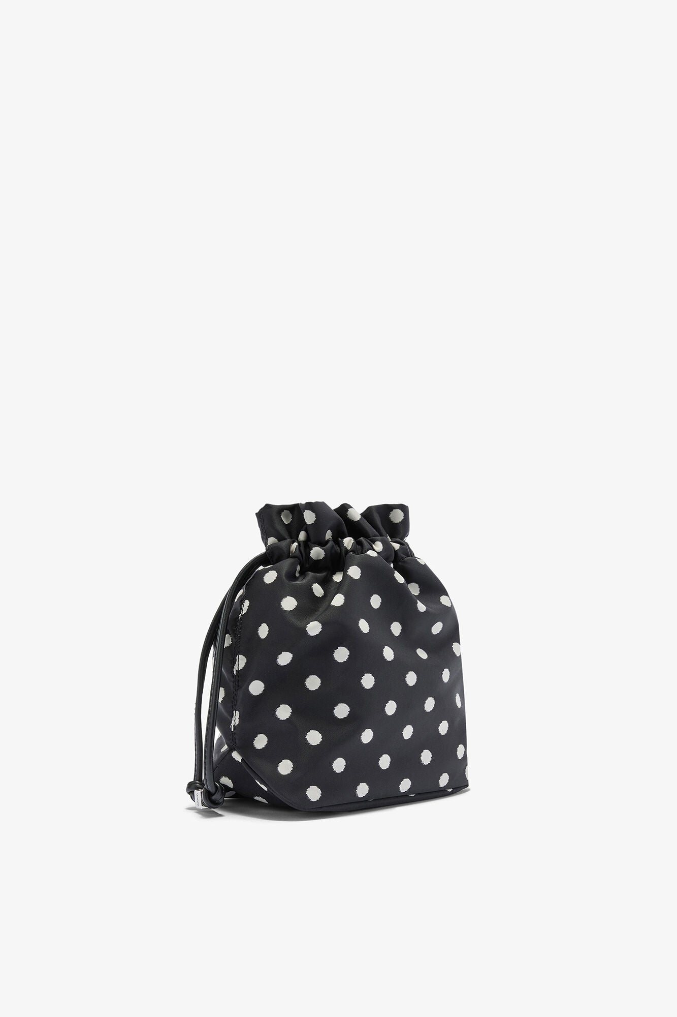 GANNI Printed Bou Bucket Pouch with Dots - Black