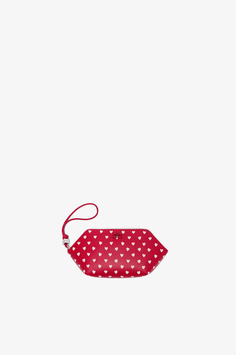 GANNI Bou Make Up Pouch with Dots - Barbados Cherry